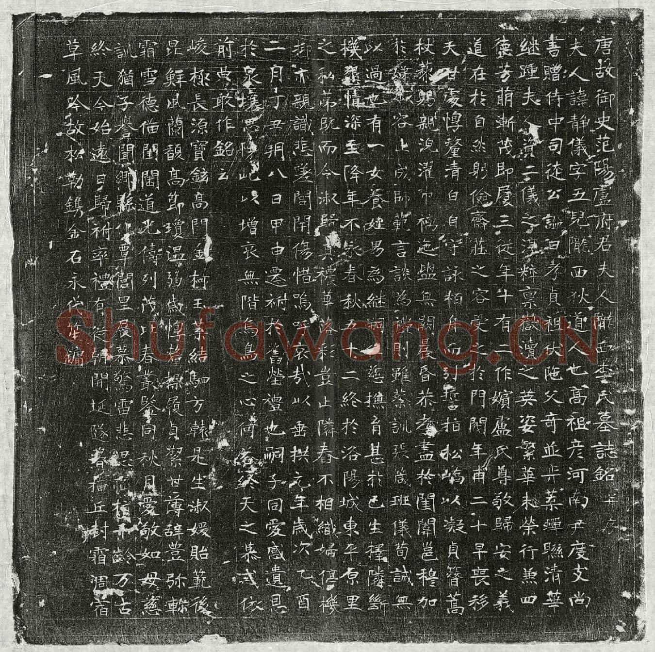 唐卢君妻李静仪墓誌(唐故御史范阳卢府君夫人陇西李氏墓誌铭并序)