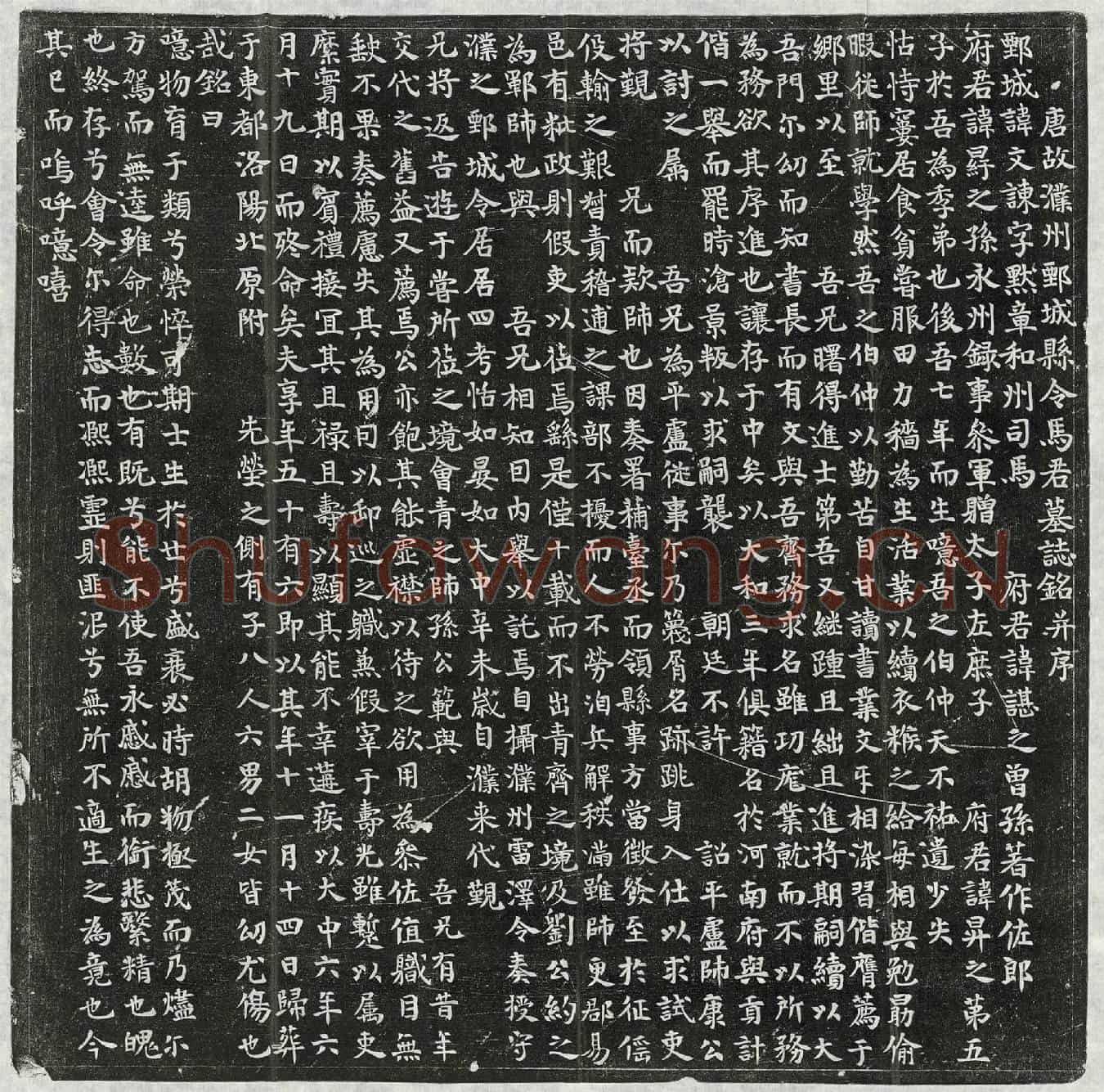唐马文谏墓誌(唐故濮州鄄城县令马君墓誌铭并序)