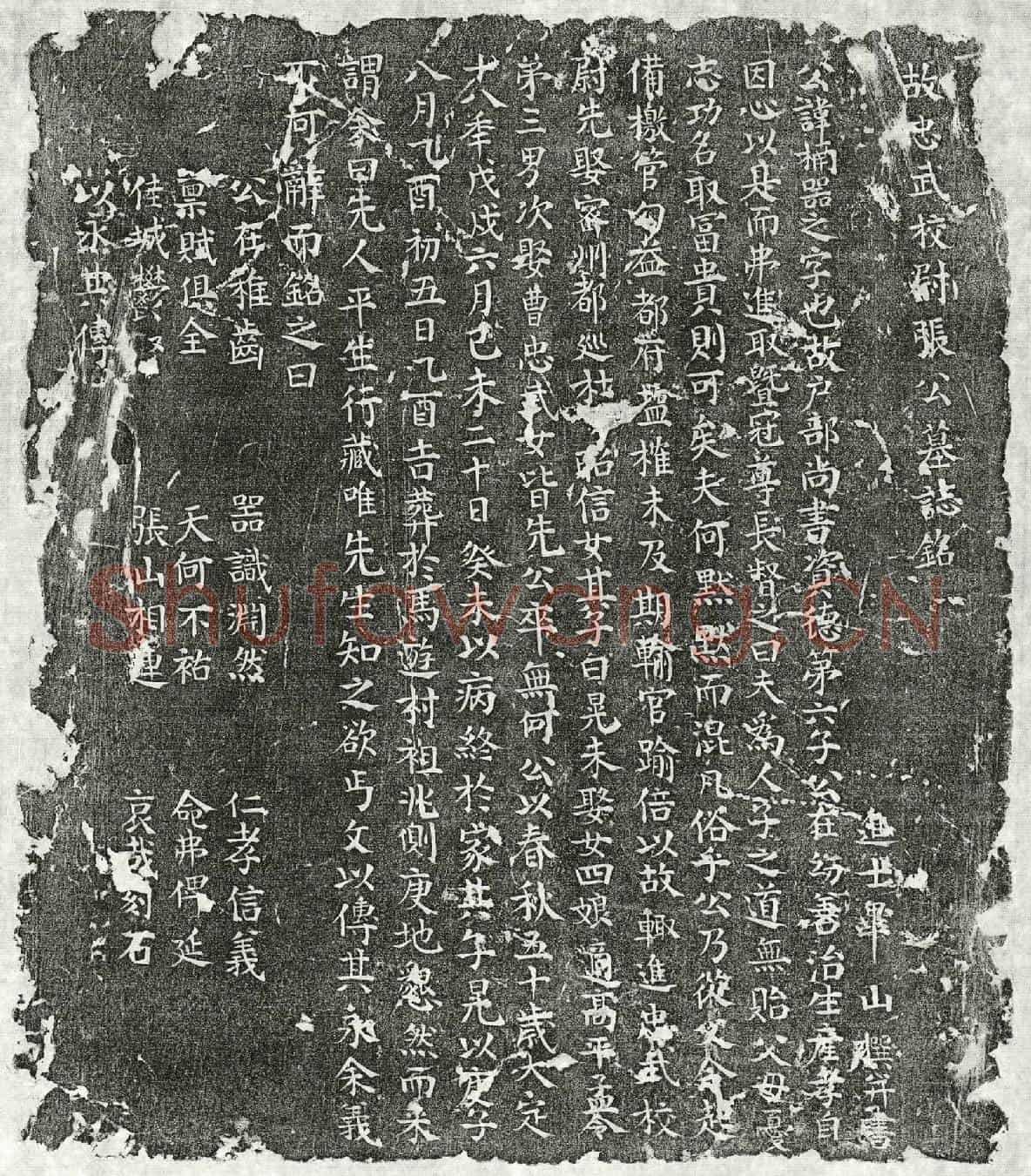 金张楠墓誌(故忠武校尉张公墓誌铭)