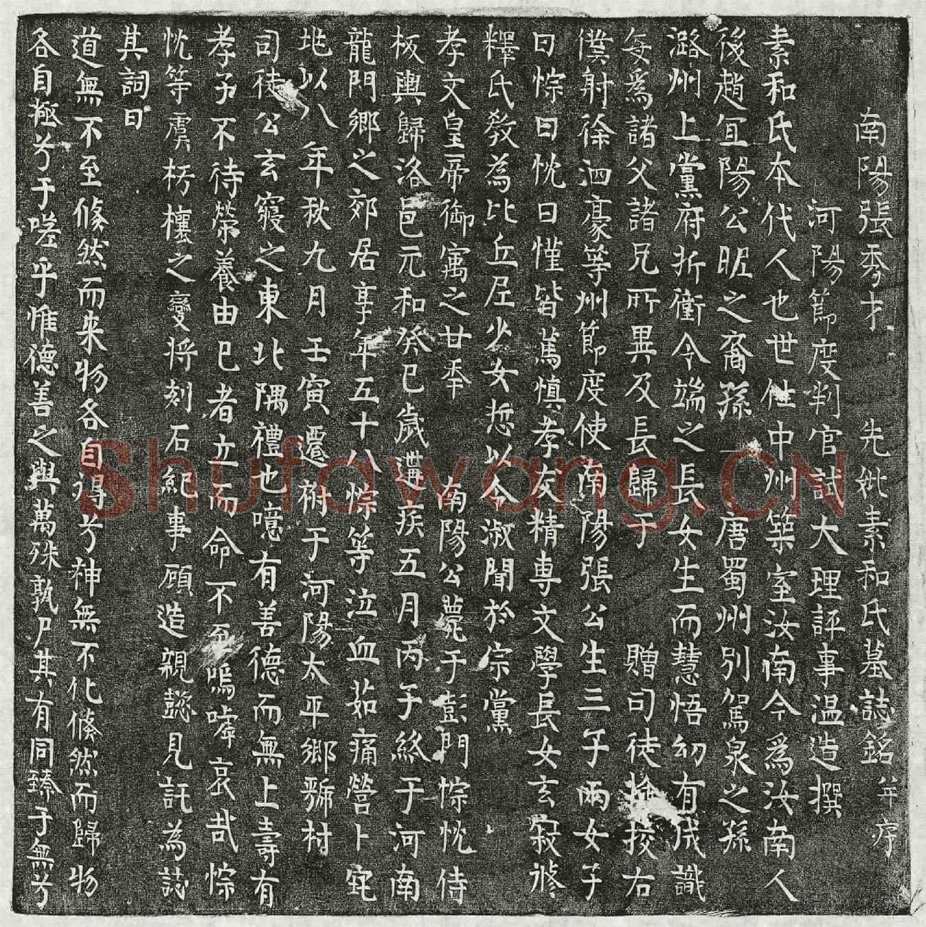 唐张君妻素和氏墓誌(南阳张秀才先妣素和氏墓誌铭并序)