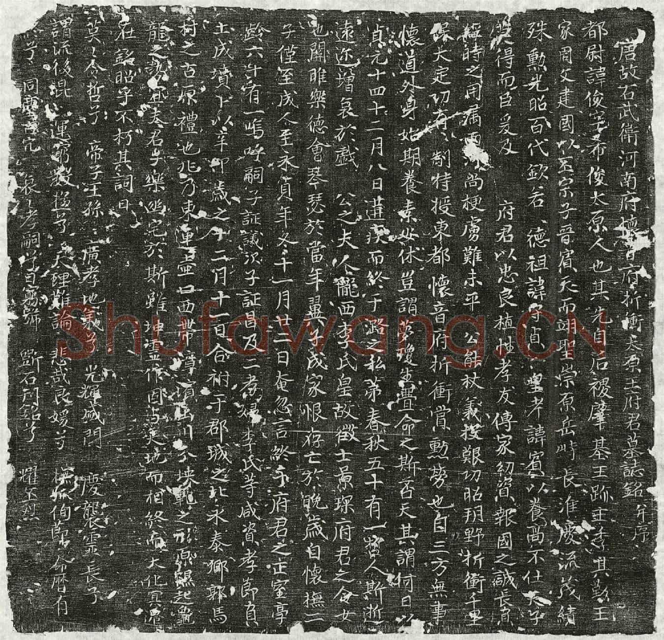 唐王俊墓誌(唐故右武卫河南府怀音府折冲太原王府君墓誌铭并序)