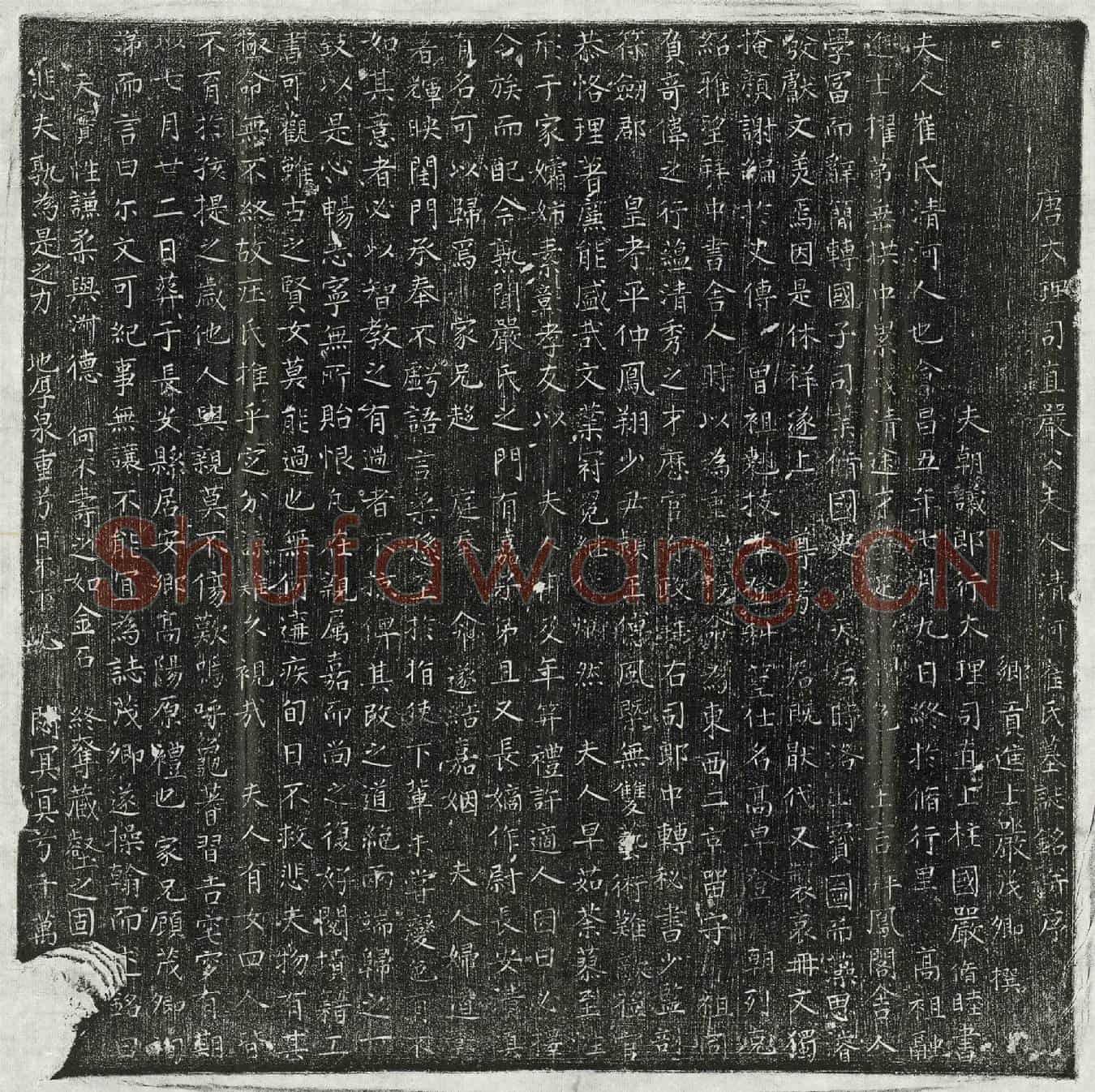 唐严脩睦妻崔氏墓誌(唐大理司直严公夫人清河崔氏墓誌铭并序)
