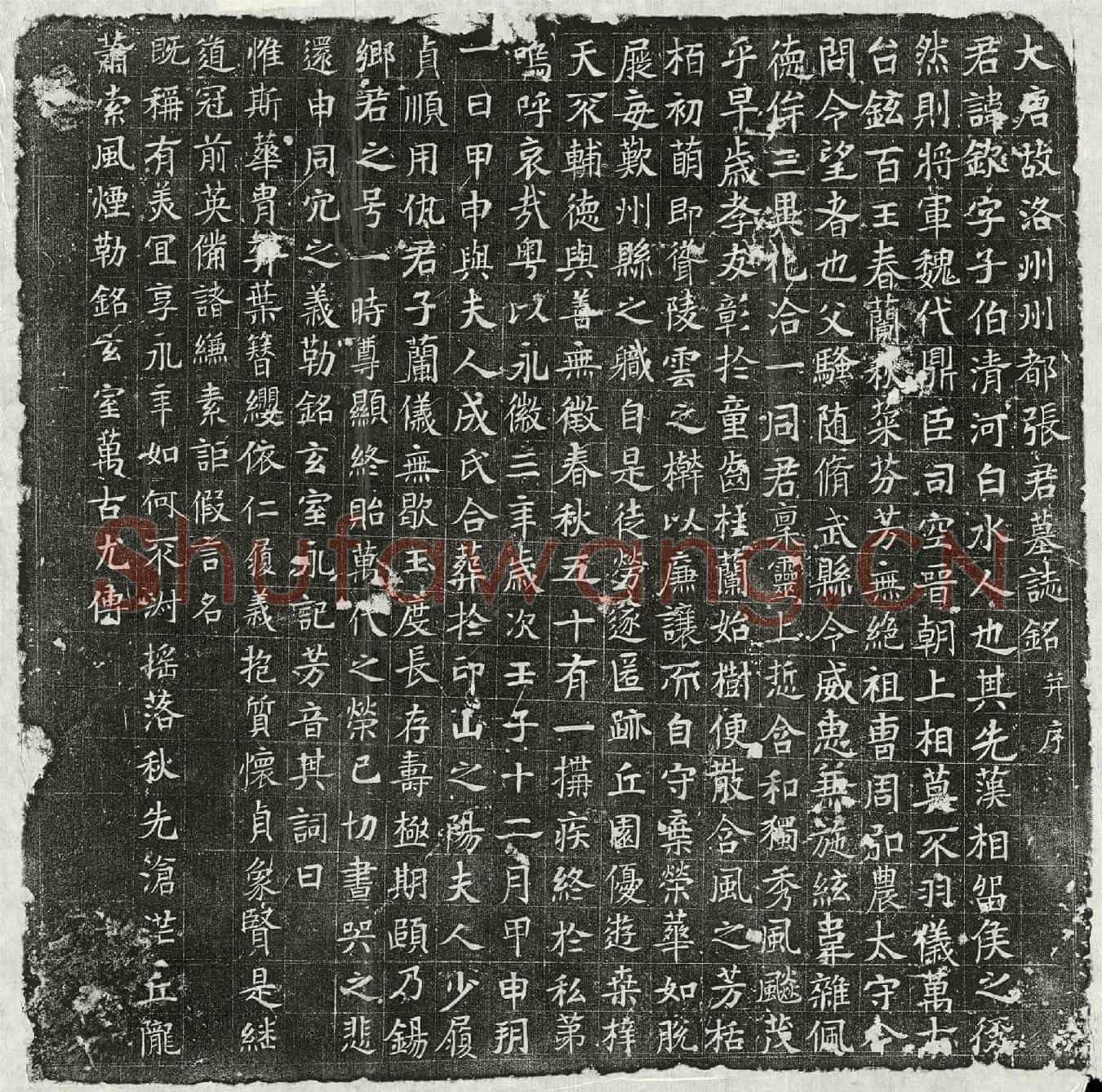 唐张钦墓誌(大唐故洛州州都张君墓誌铭并序)