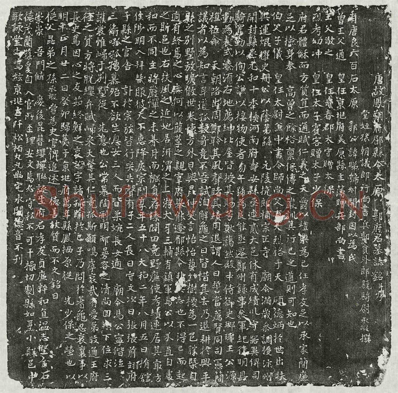 唐郭睇墓誌(唐故凤翔府郿县令太原郭府君墓誌铭并序)