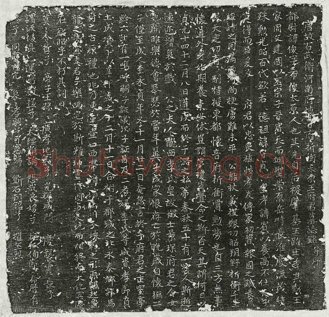 唐王俊墓誌(唐故右武卫河南府怀音府折冲太原王府君墓誌铭并序)