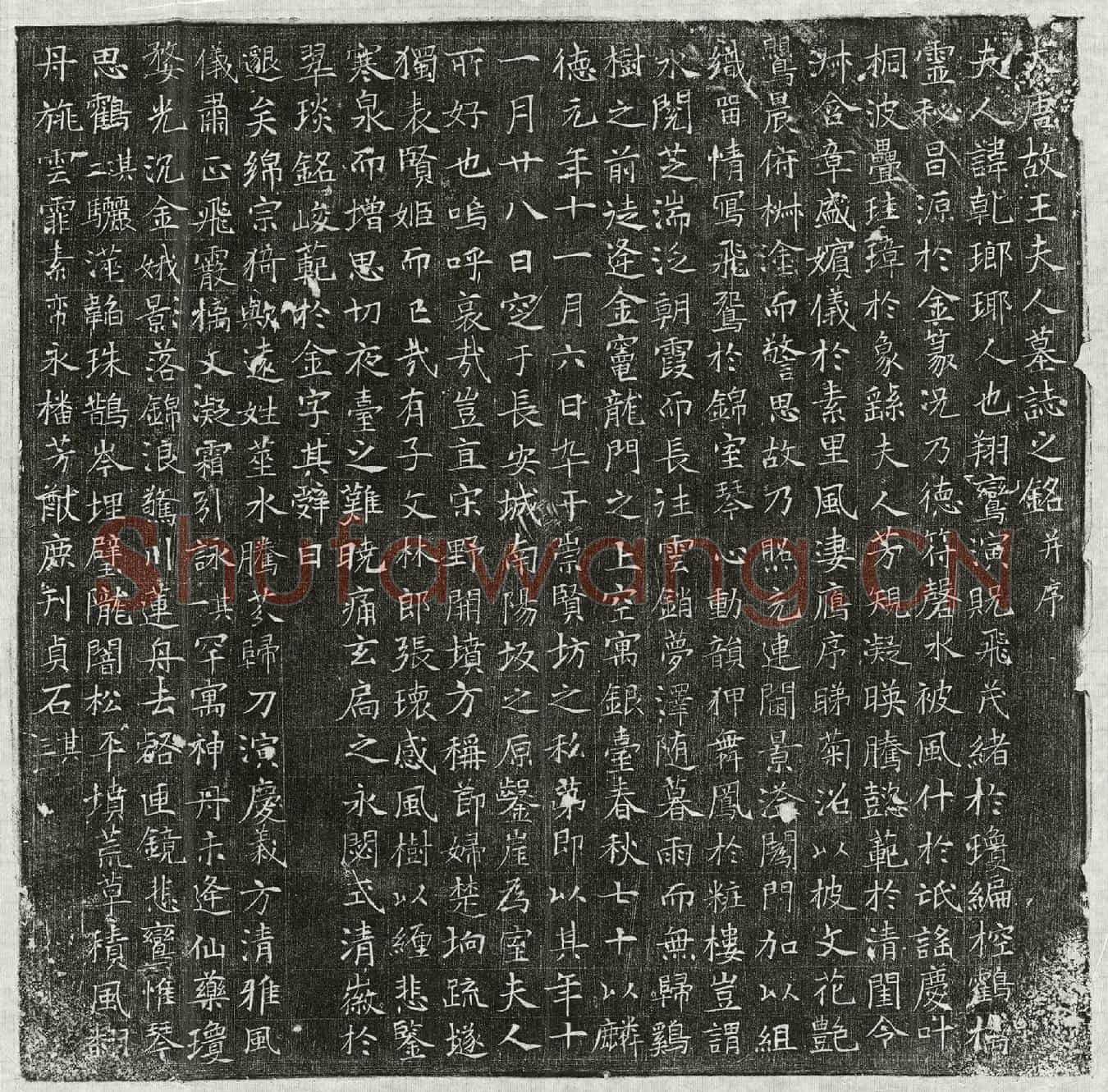 唐张瓌母王乾墓誌(大唐故王夫人墓誌之铭并序)