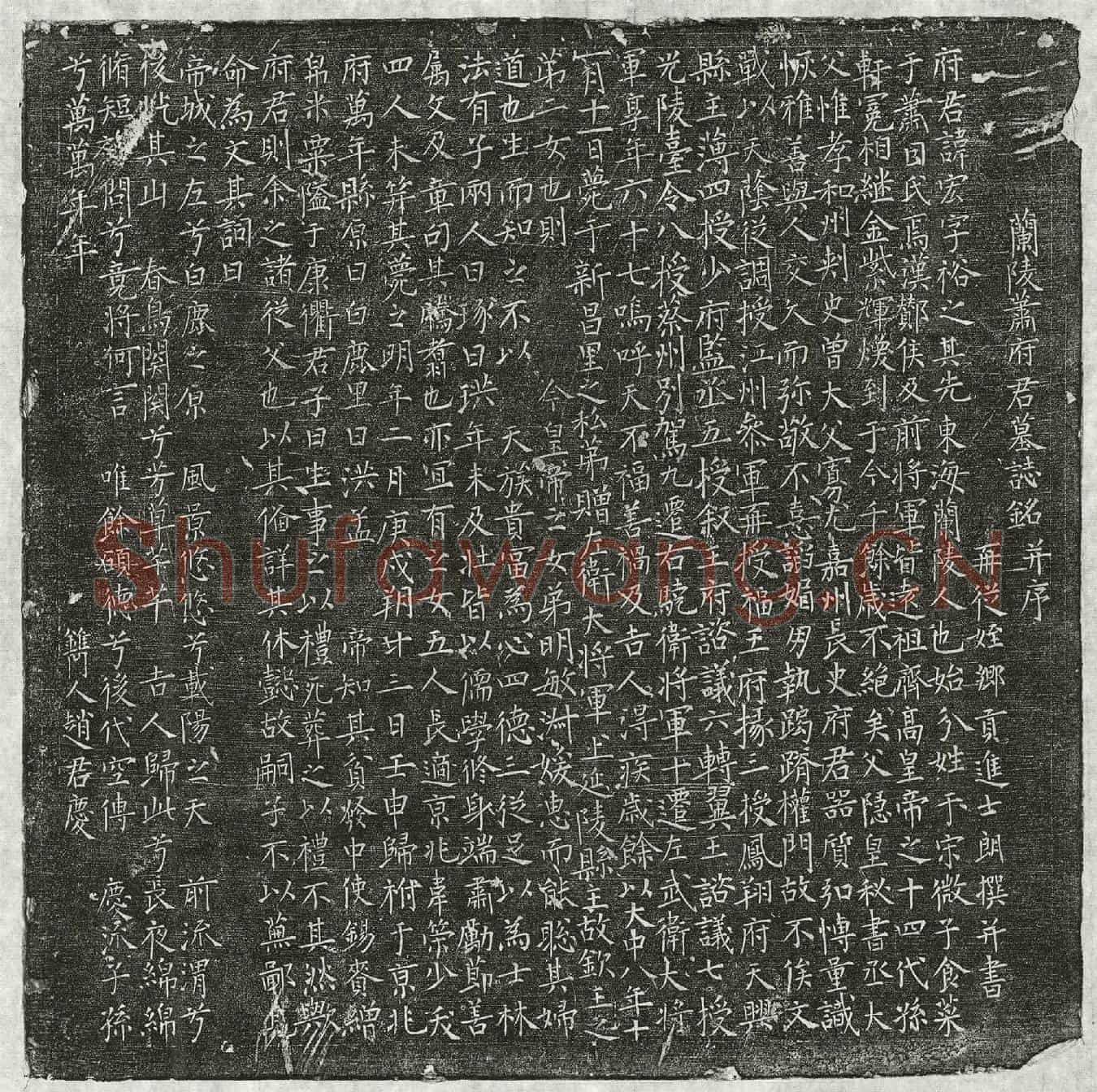 唐萧宏墓誌(兰陵萧府君墓誌铭并序)