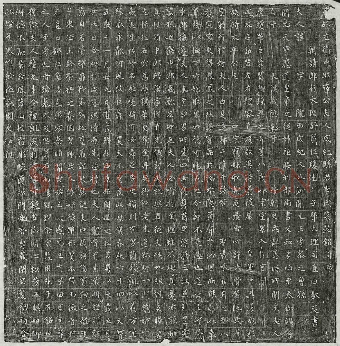唐薛崇允妻李氏墓誌(唐故左卫中郎薛公夫人成纪县君李氏墓誌铭并序)