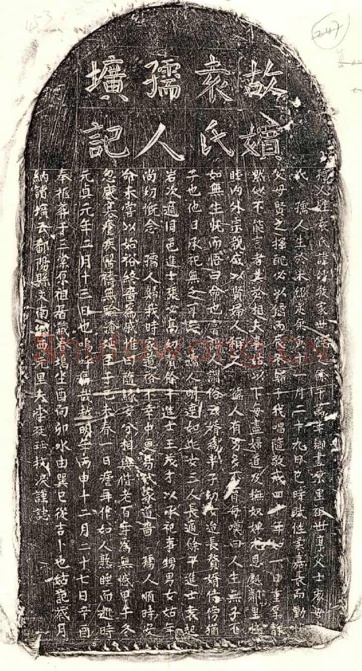 元李廷珏妻袁妙敬墓誌