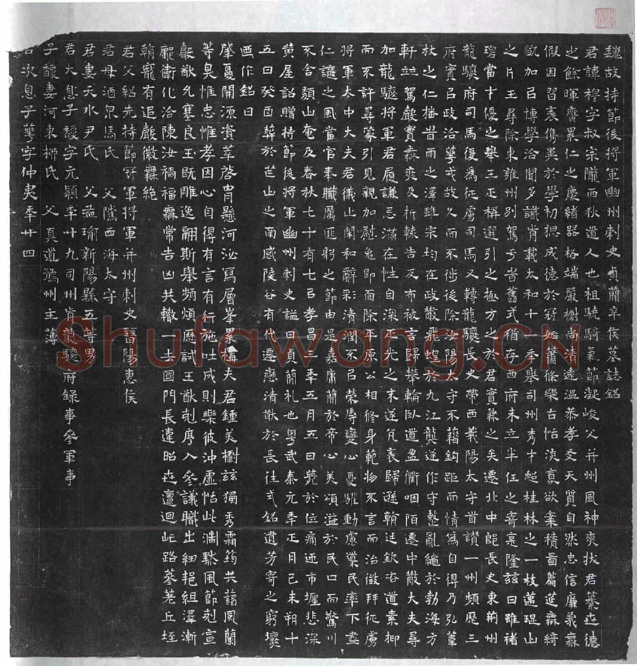 北朝辛穆墓誌(魏故持节后将军幽州刺史贞蕑辛侯墓誌铭)