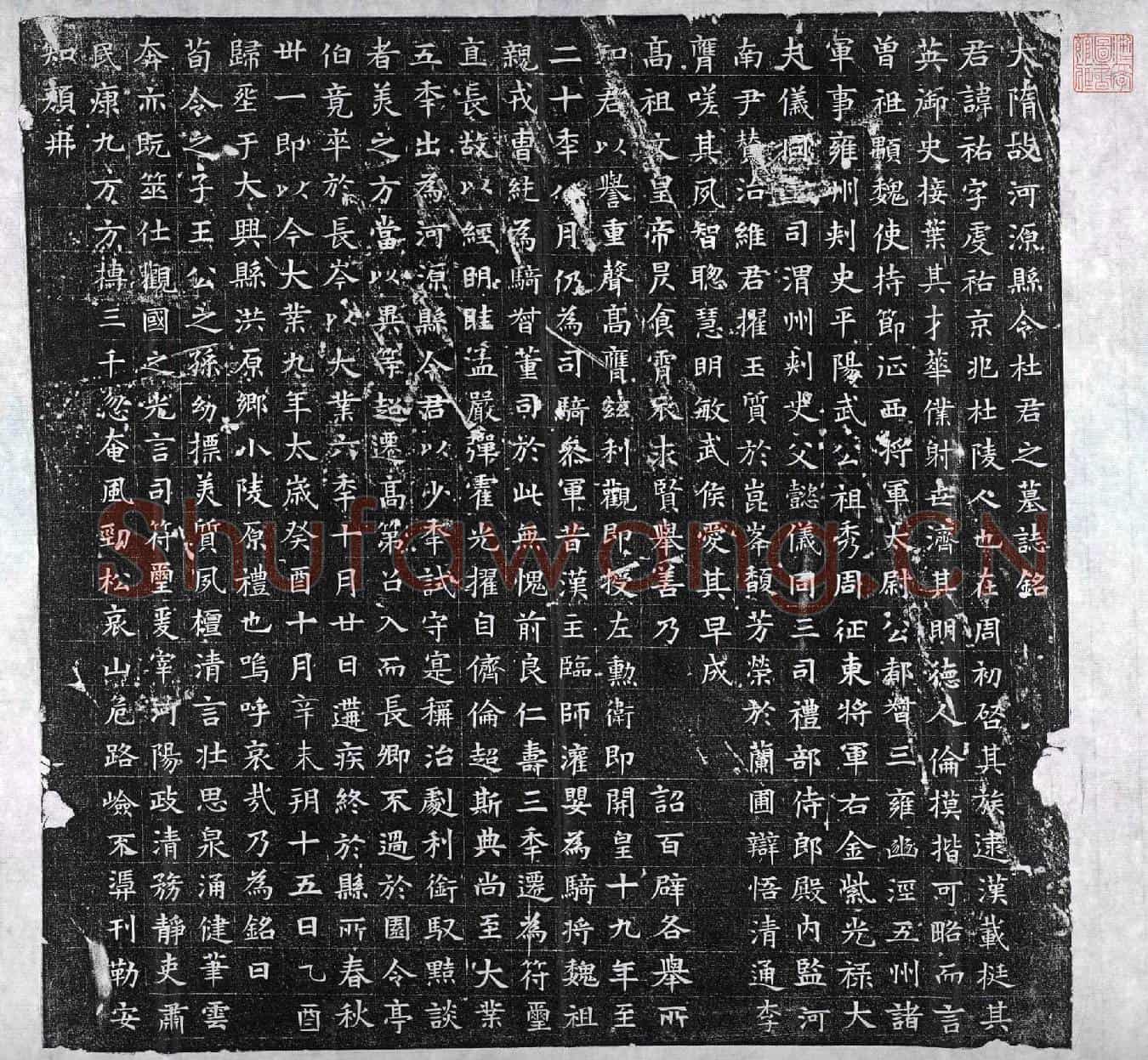 隋杜祐墓誌(大隋故河源县令杜君之墓誌铭)