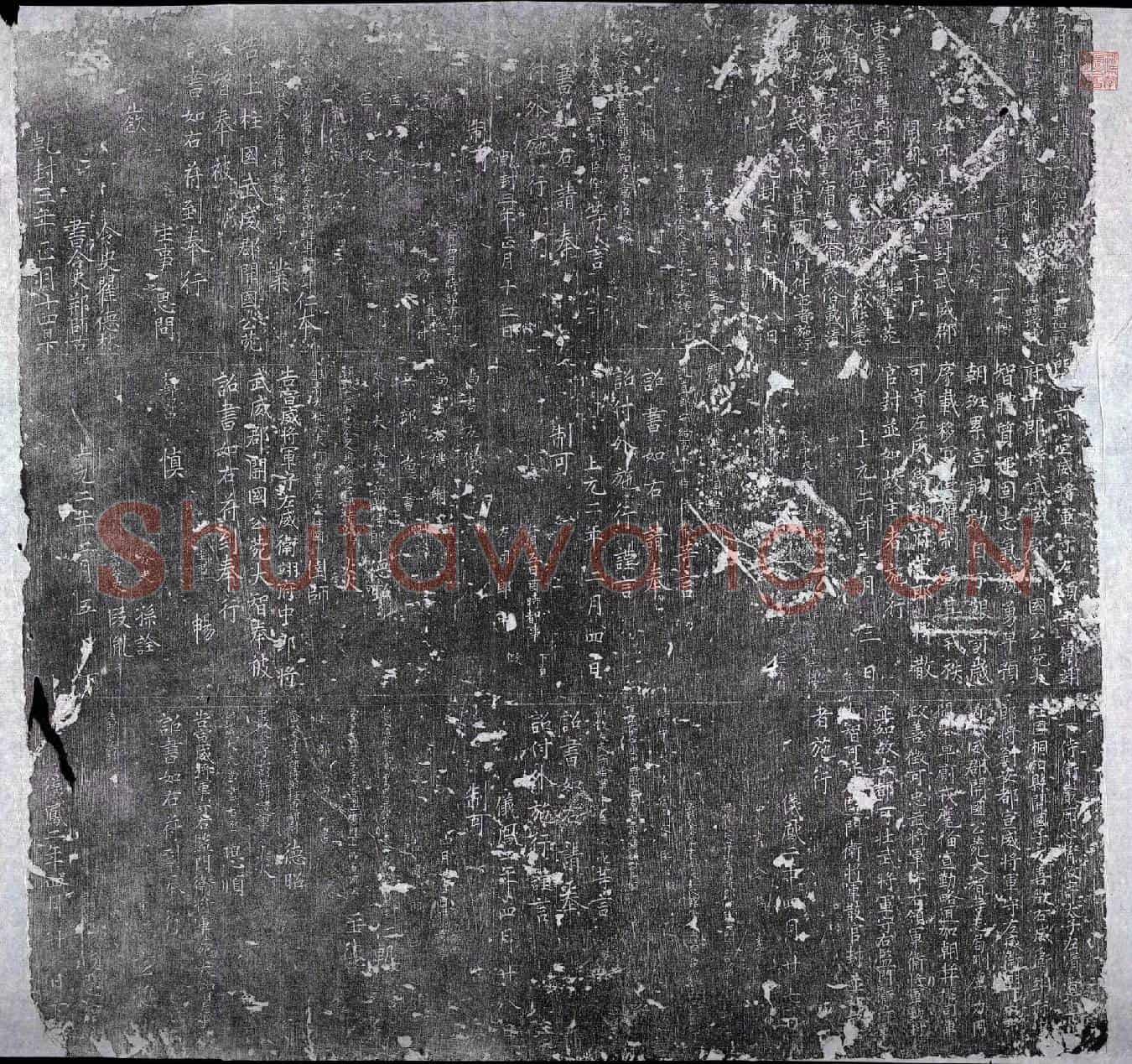 唐苑大智纪事碑(大唐故左领军卫将军上柱国武威郡开国公苑府君圣旨刻石)
