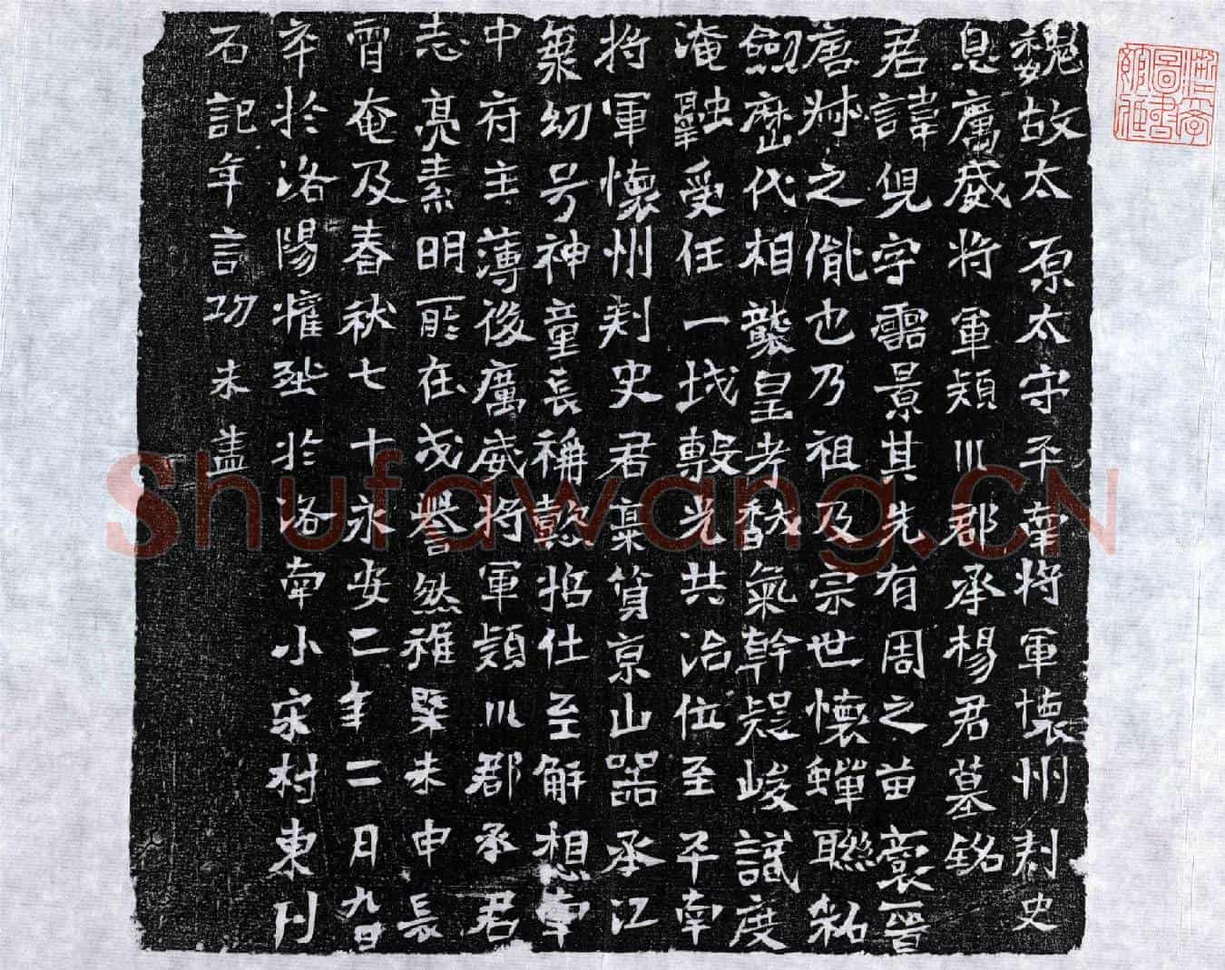 北朝杨儿墓誌(魏故太原太守平南将军怀州刺史息厉威将军颍川郡承杨君墓铭)