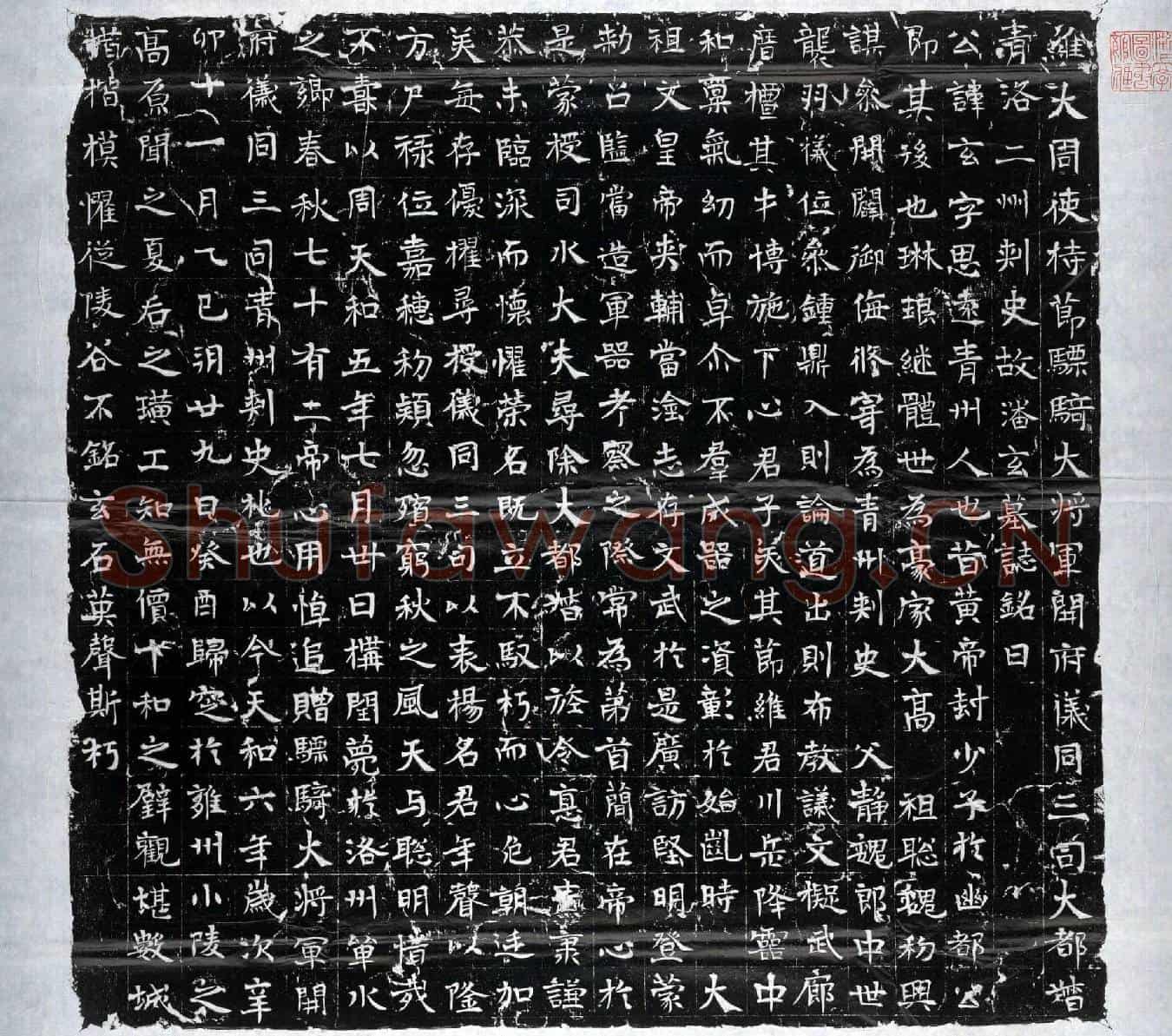 北朝潘玄墓誌(维大周使持节骠骑大将军开府仪同三司大都督青洛二州刺史故潘玄墓誌铭曰)