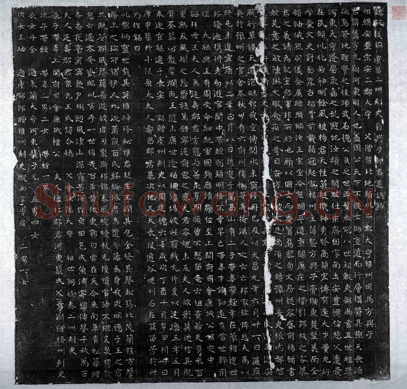 北朝柳鷟墓誌(魏故仪同虞昌二州刺史方与子柳君墓誌铭)