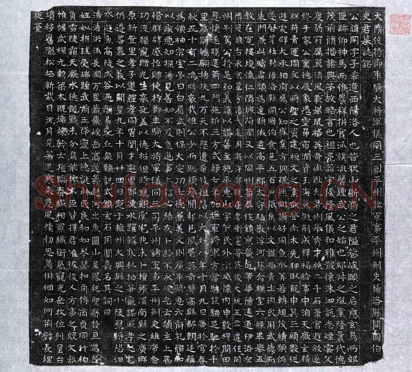 隋史冈墓誌(大隋使持节车骑大将军仪同三司平州诸军事平州刺史阳洛县开国伯史君墓誌铭)
