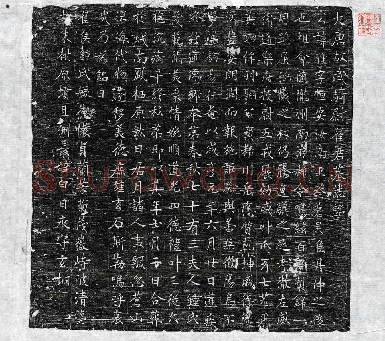 唐翟雅墓誌(大唐故武骑尉翟君墓誌铭)