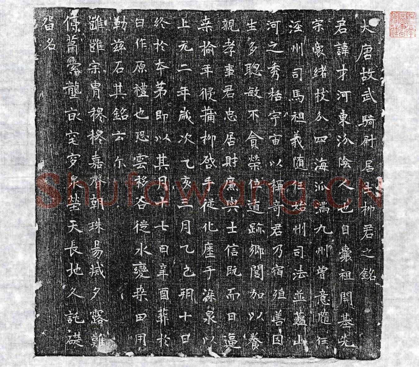唐柳才墓誌(大唐故武骑尉居士柳君之铭)