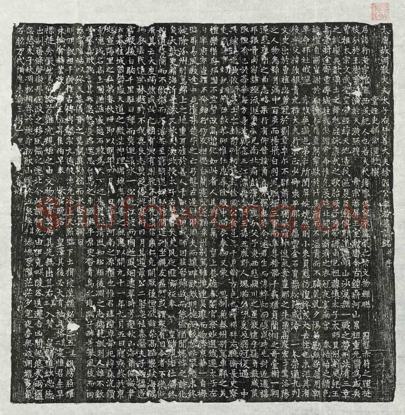 唐李行淹墓誌(大唐故朝散大夫太子右赞善大夫徐国公李君墓誌铭并序)
