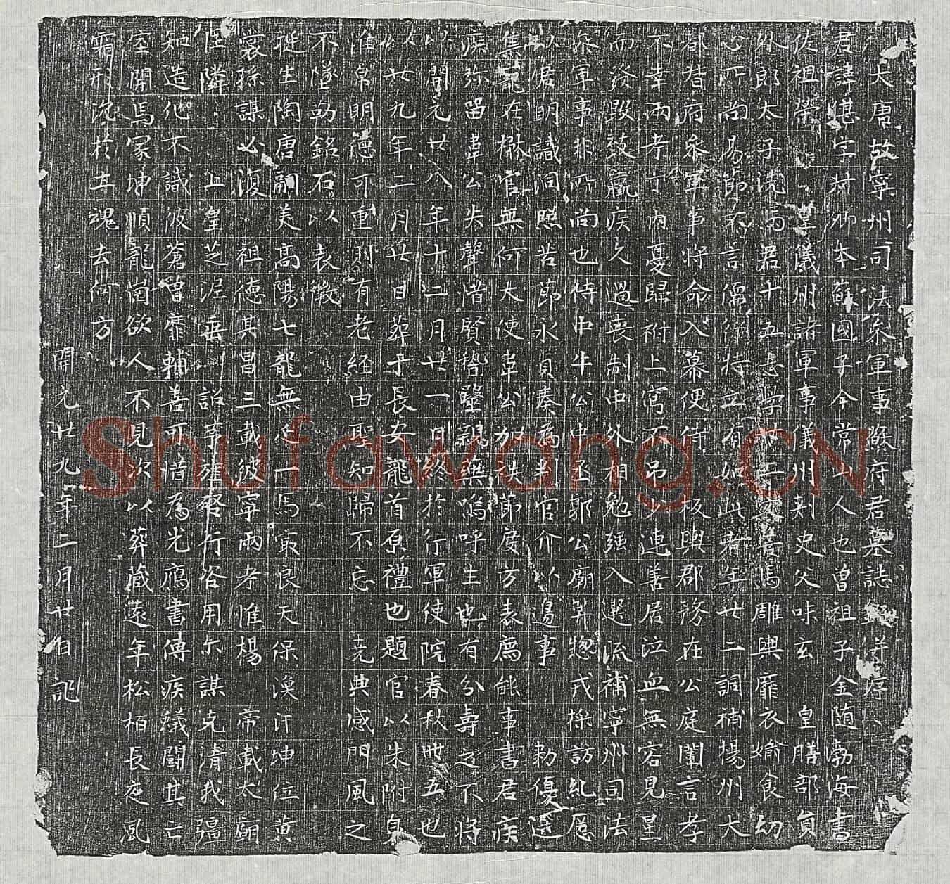 唐苏湛墓誌(大唐故宁州司法参军事苏府君墓誌铭并序)