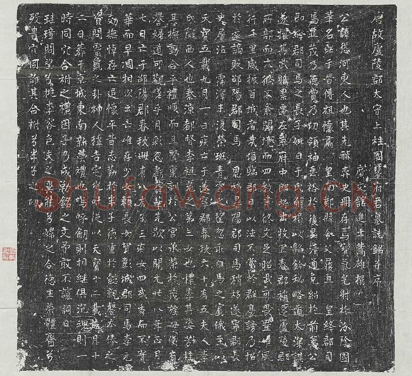 唐裴怂墓誌(唐故庐陵郡太守上柱国裴府君墓誌铭并序)