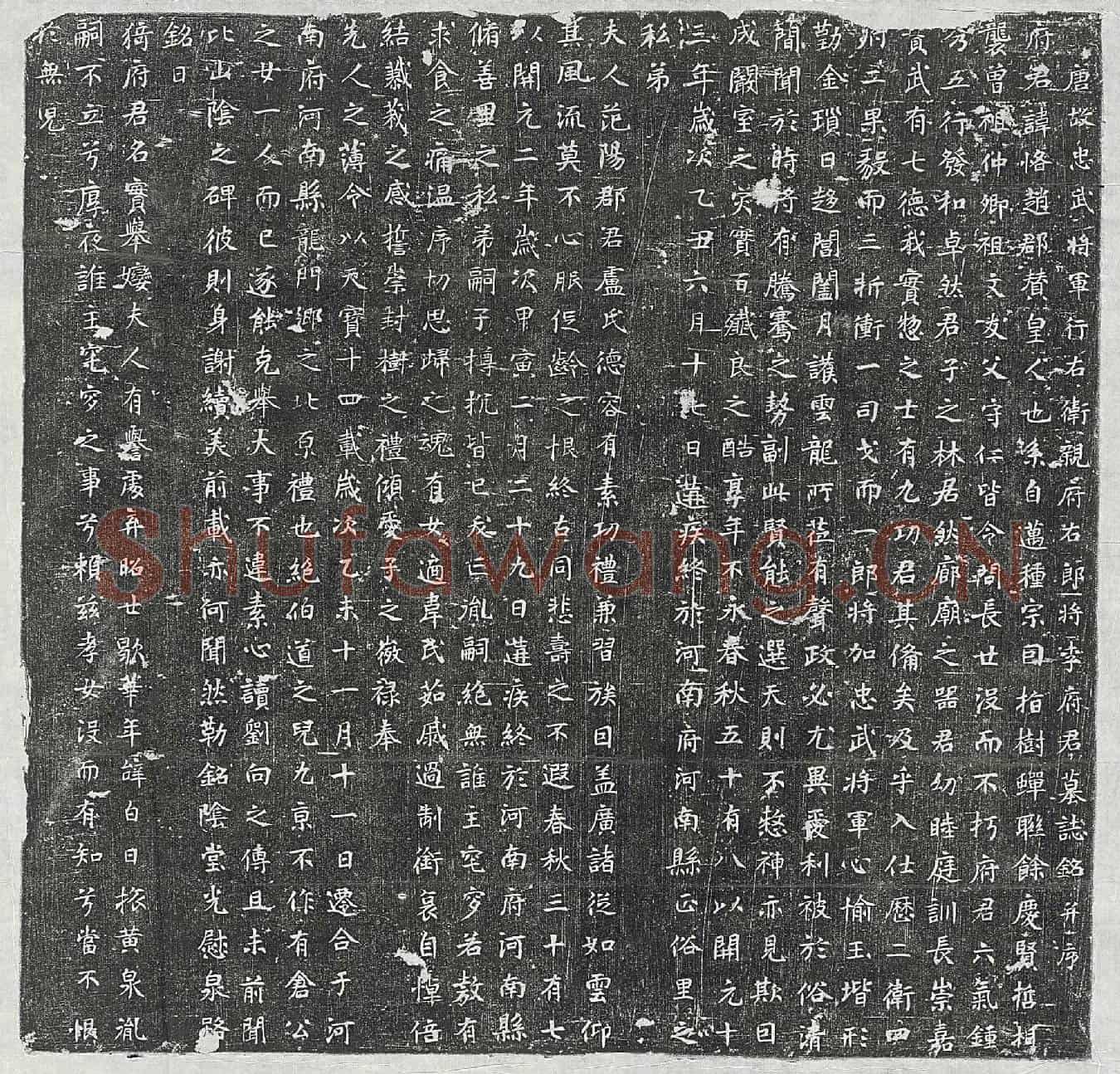 唐李恪墓誌(唐故忠武将军行右卫亲府右郎将李府君墓誌铭并序)