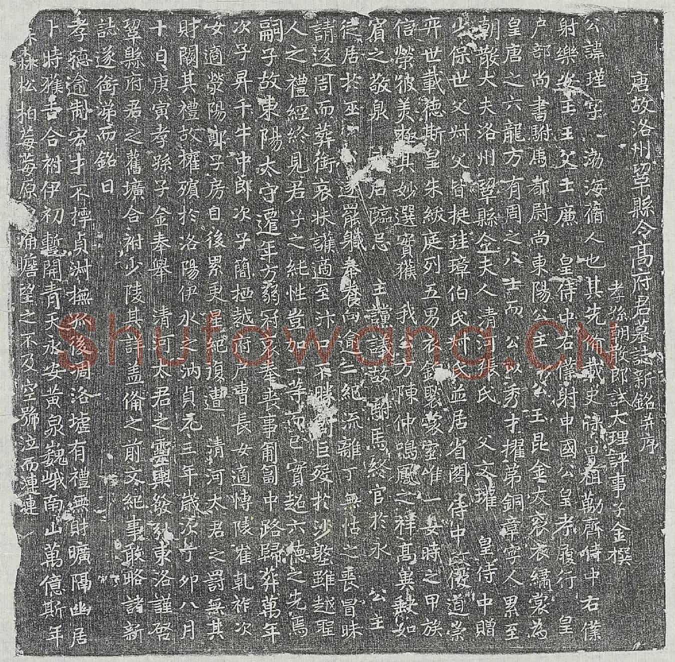 唐高瑾墓誌(唐故洛州巩县令高府君墓誌新铭并序)