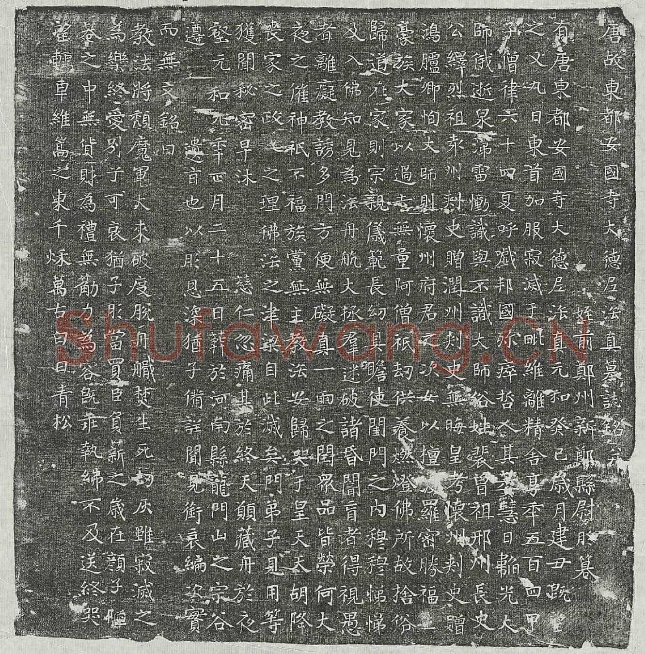 唐法真墓誌(唐故东都安国寺大德尼法真墓誌铭并□)