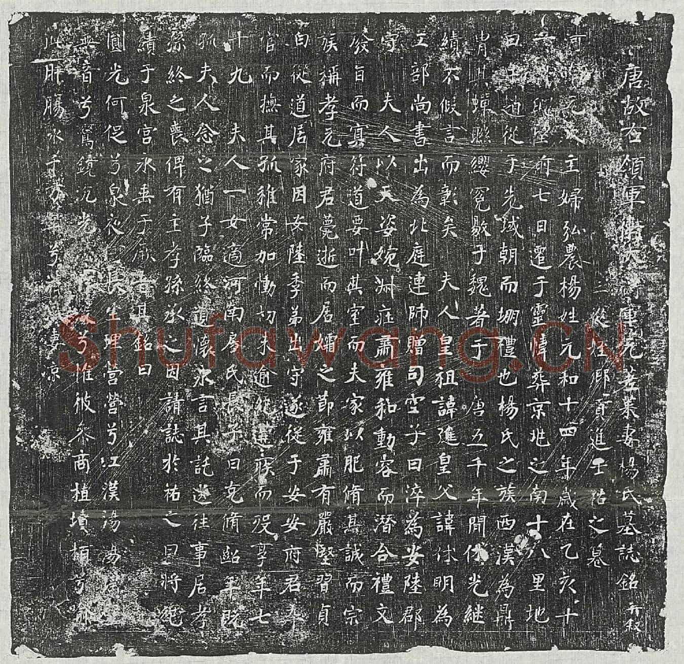唐元荖莱妻杨氏墓誌(唐故右领军卫大将军元荖莱妻杨氏墓誌铭并叙)