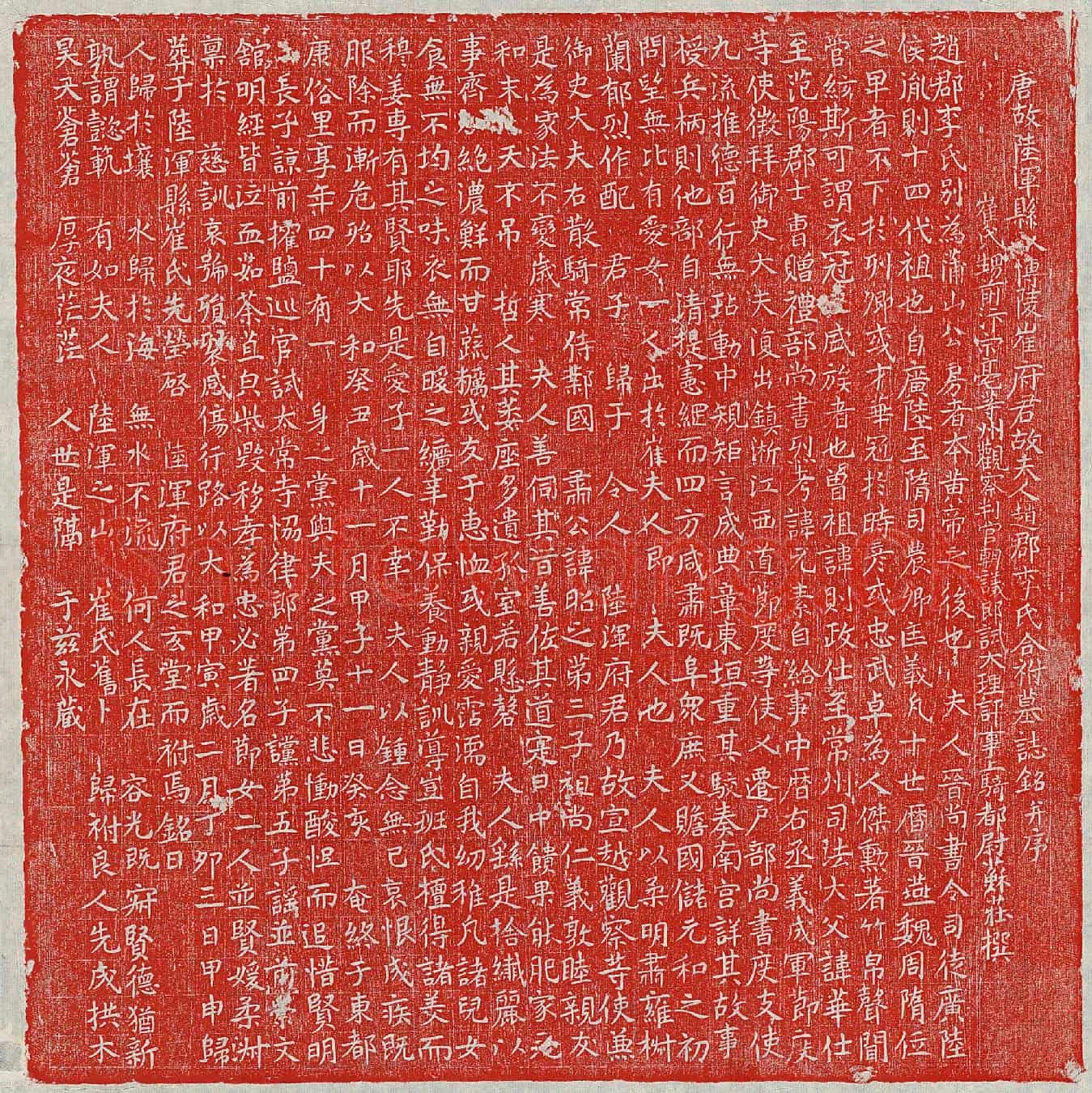 唐崔君、崔君妻李氏墓誌(唐故陆浑县令博陵崔府君故夫人赵郡李氏合祔墓誌铭并序)