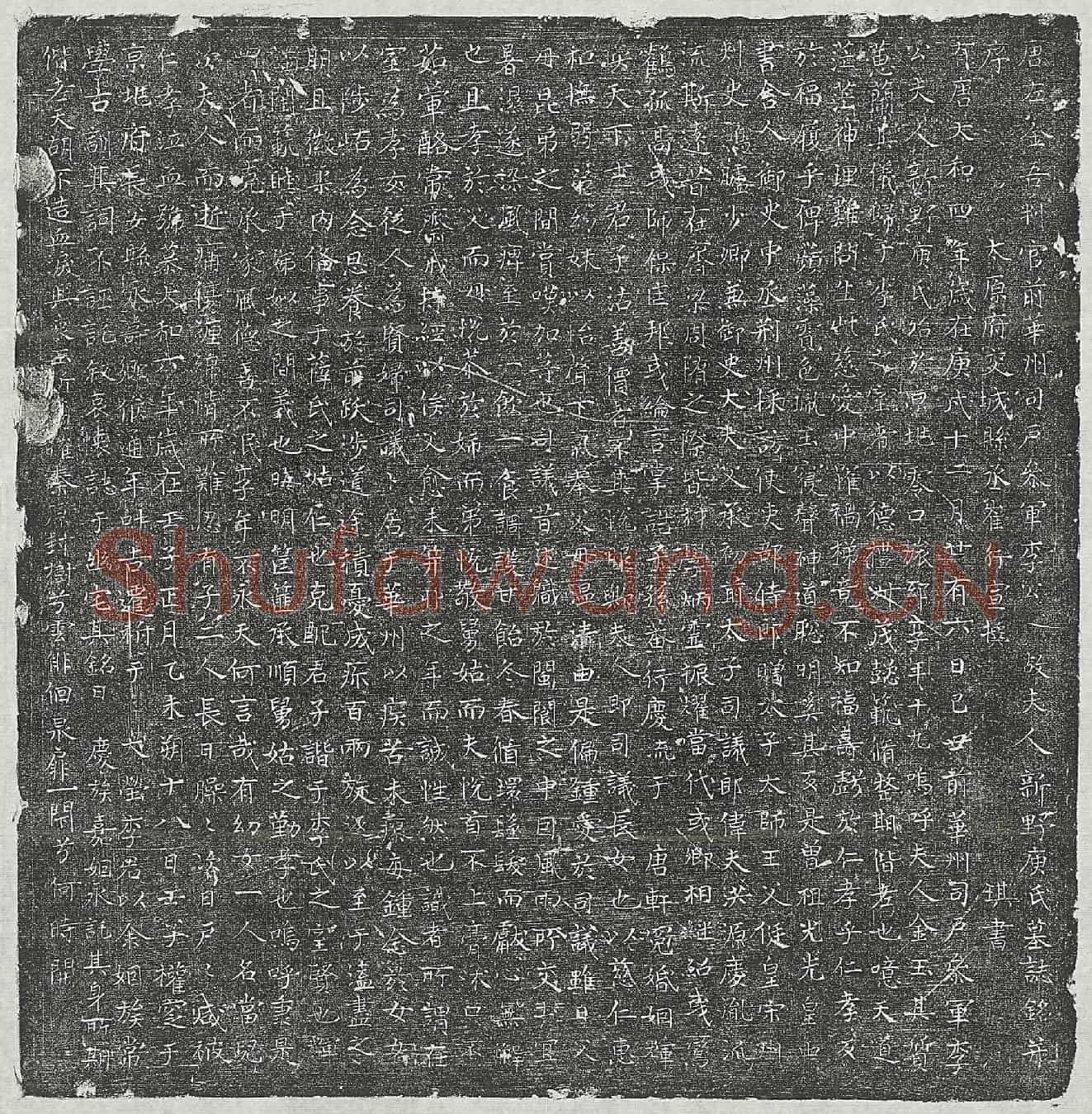 唐李君妻庾氏墓誌(唐左金吾判官前华州司户参军李公故夫人新野庾氏墓誌铭并序)