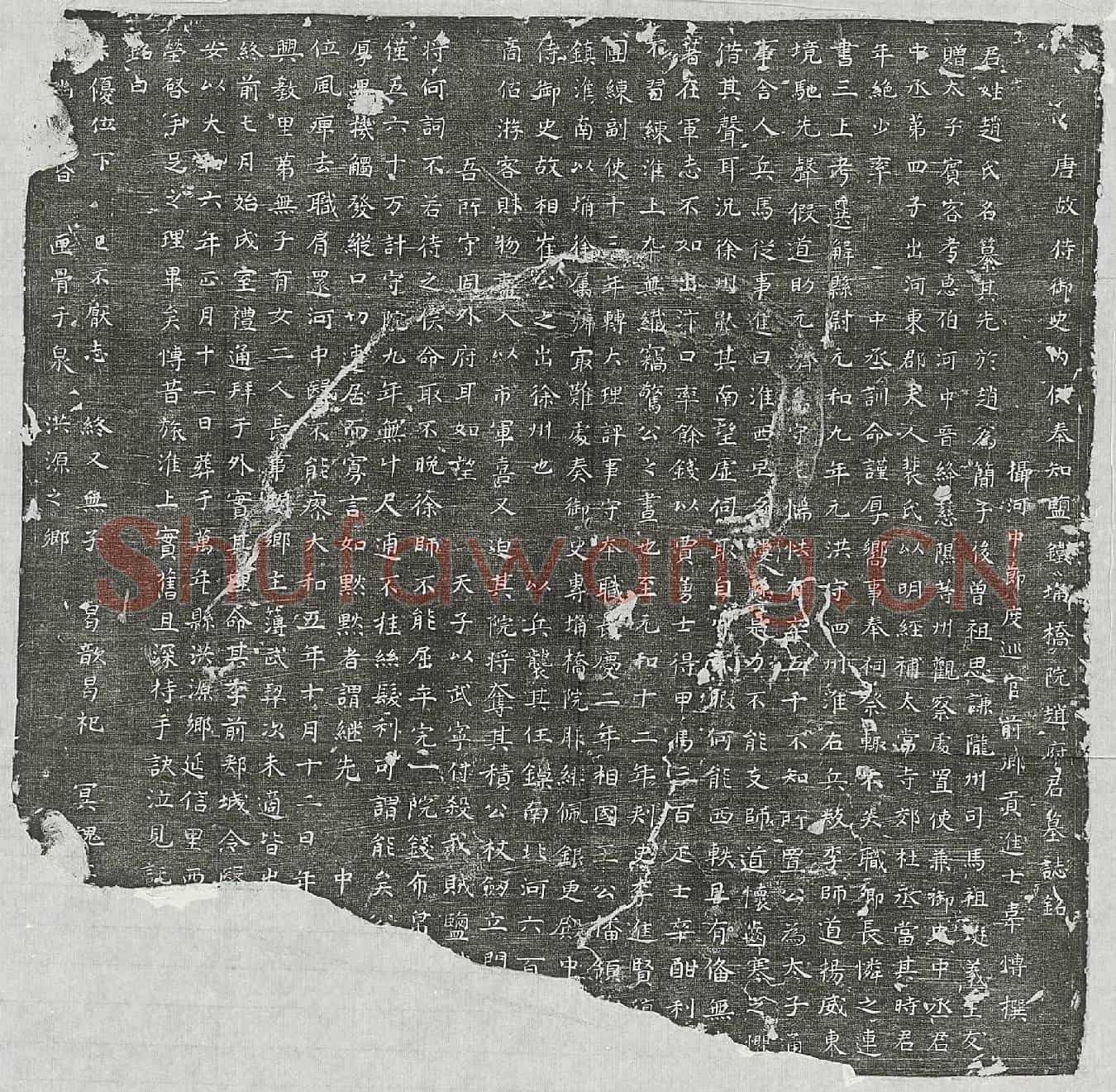 唐赵纂墓誌(唐故侍御史内供奉知监铁埇桥院赵府君墓誌铭)