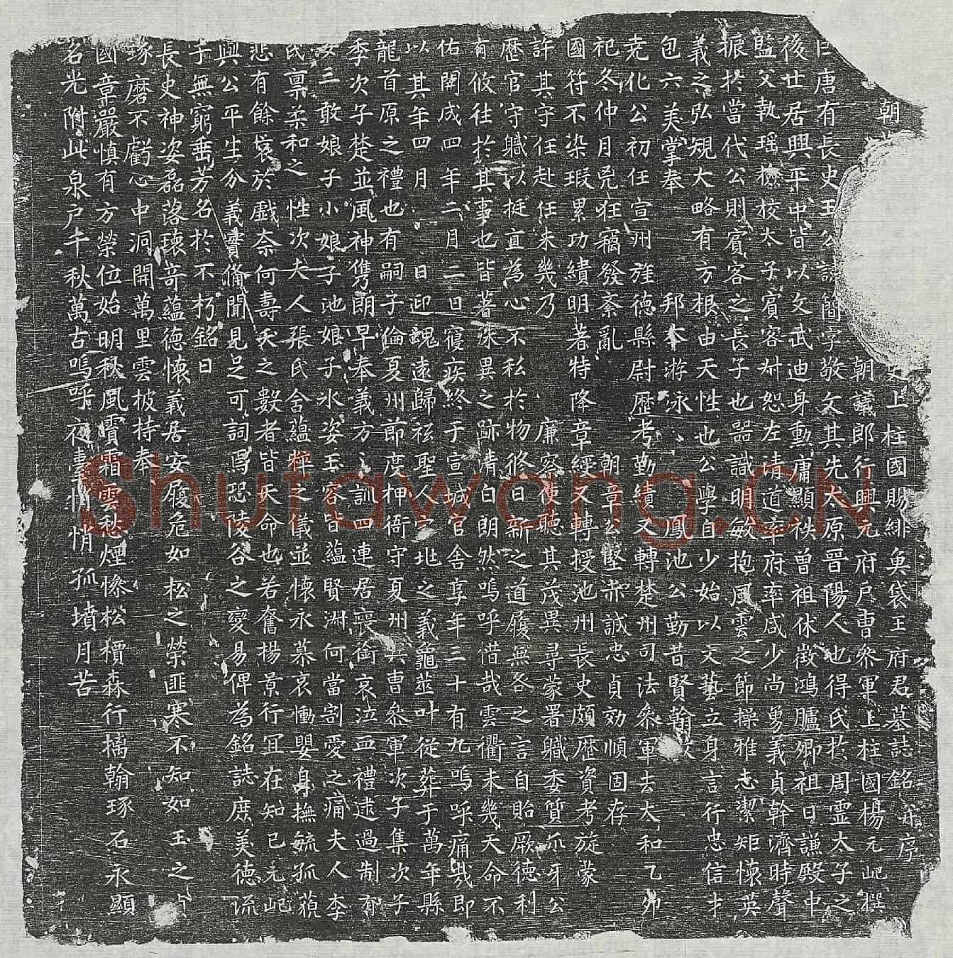 唐王简墓誌(□□朝□□□□□□□史上柱国赐绯鱼袋王府君墓誌铭并序)