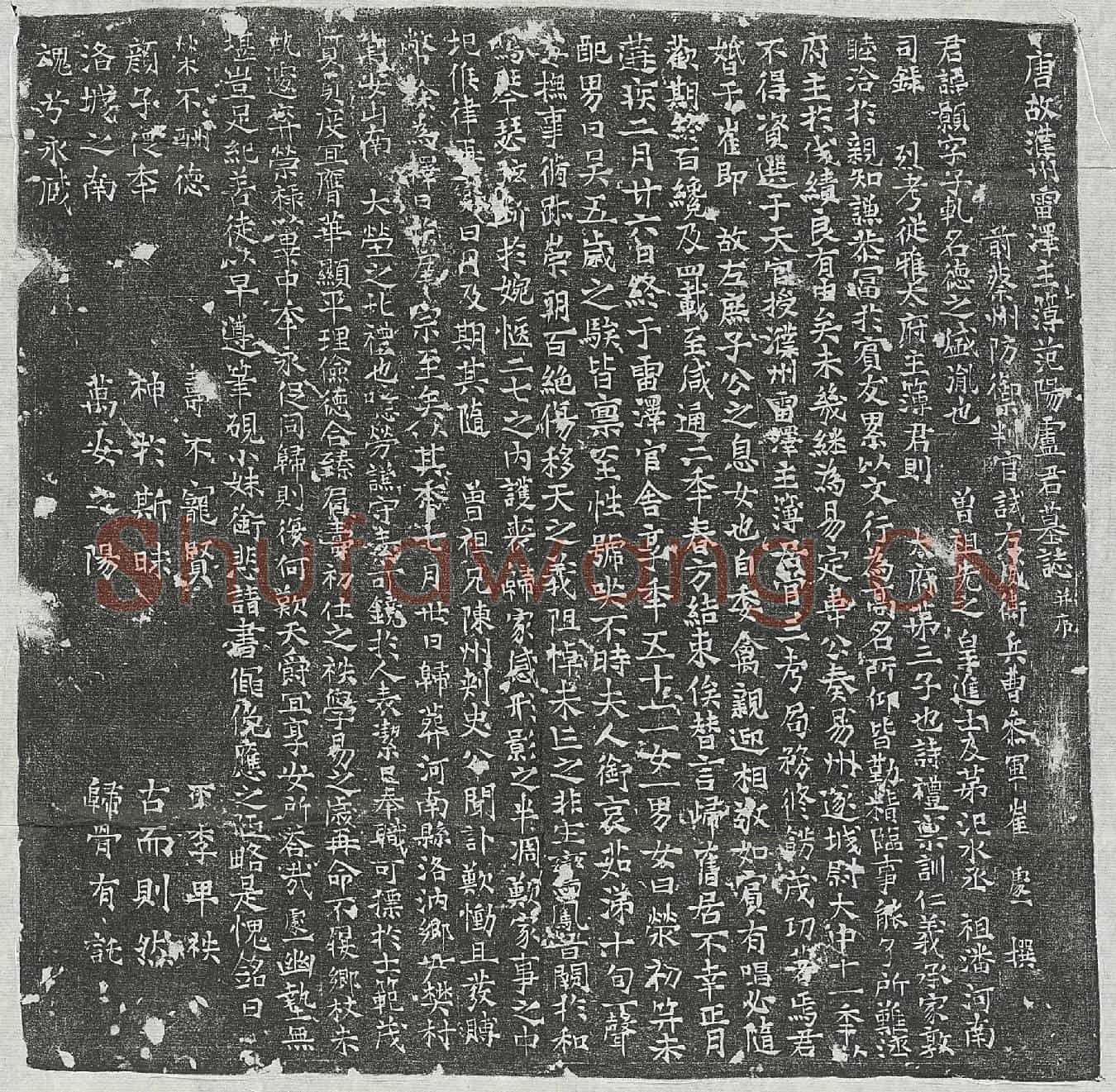 唐卢颢墓誌(唐故濮州雷泽主簿范阳卢君墓誌并序)