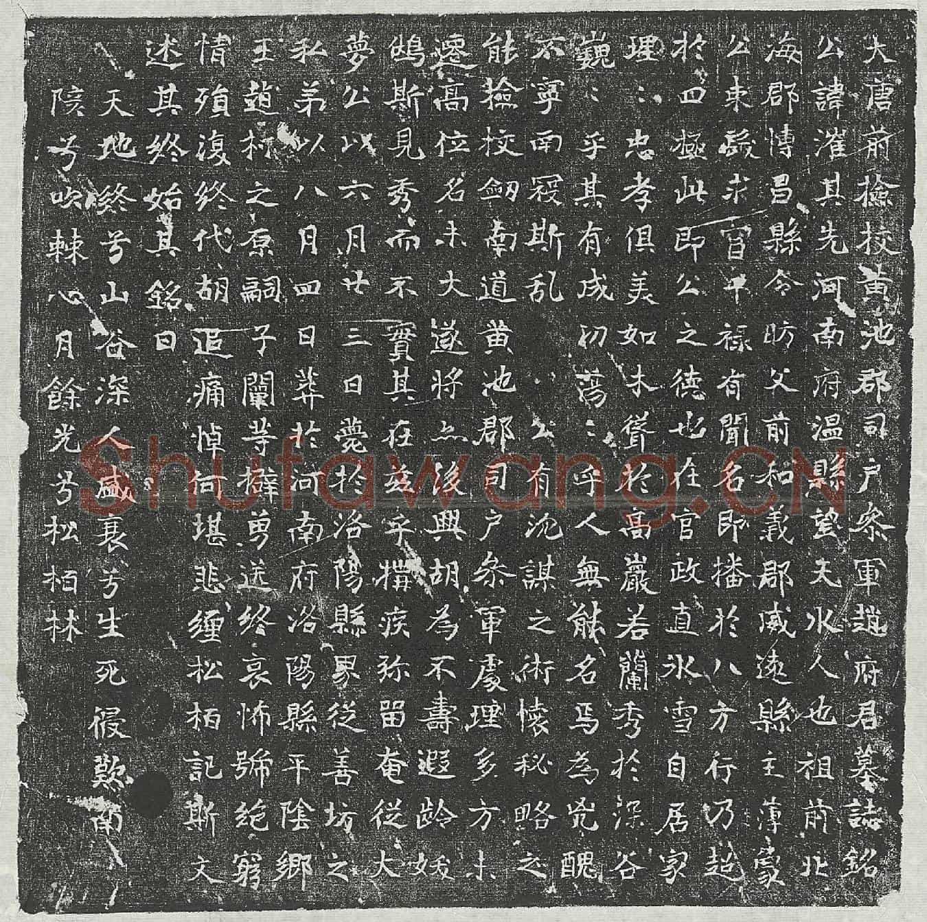 唐赵漼墓誌(大唐前检校黄池郡司户参军赵府君墓誌铭)