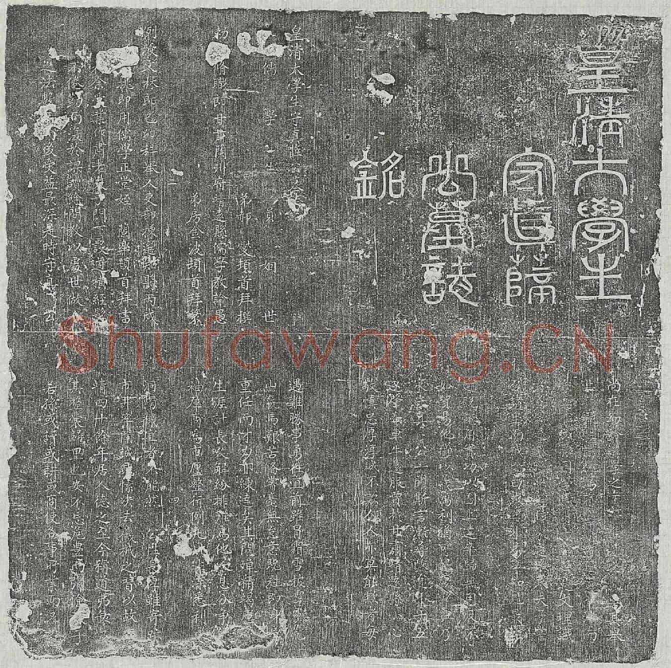 清薛璞墓誌(皇清太学生守真薛公墓誌铭)