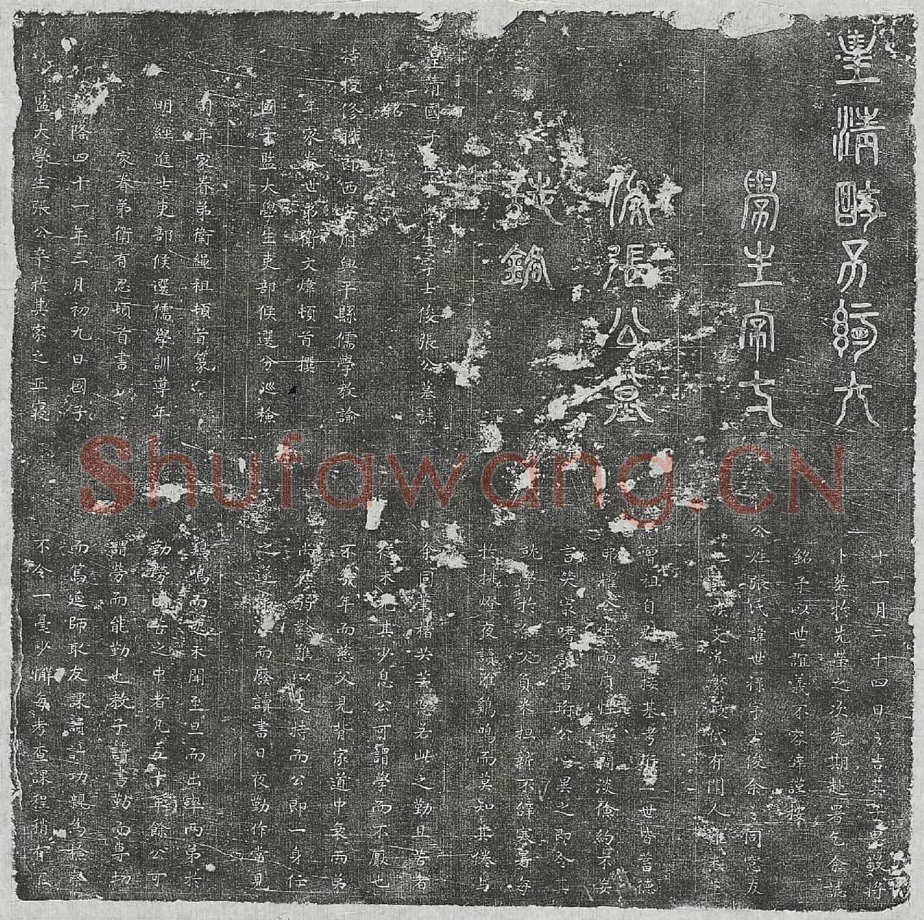 清张世禄墓誌(皇清国子监大学生字士俊张公墓誌铭)