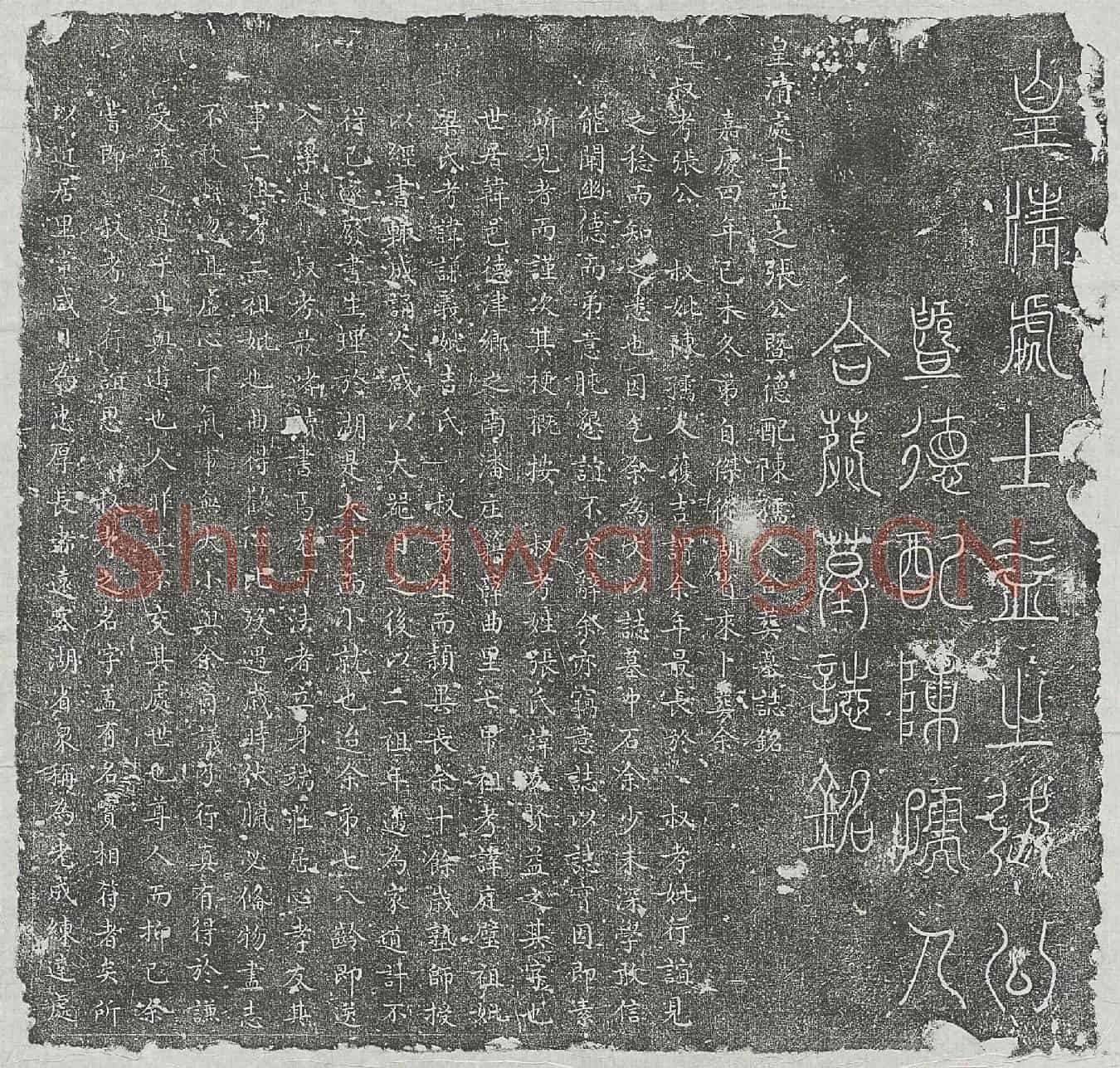 清墓誌(皇清处士益之张公暨德配陈孺人合葬墓誌铭)