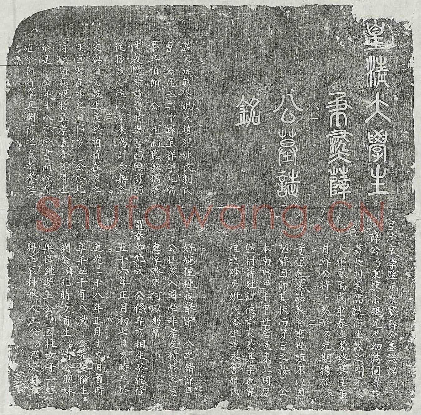 清薛秉彝墓誌(皇清京学监元秉彝薛公墓誌铭)