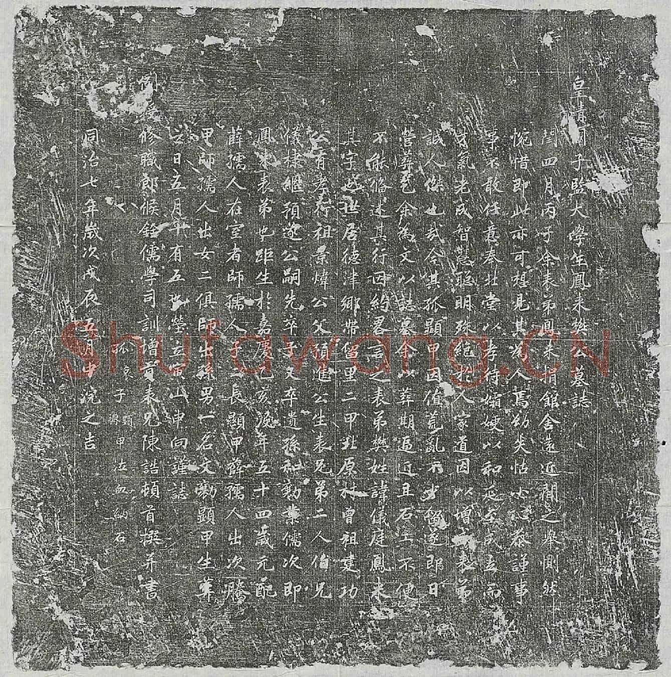清樊仪庭墓誌(皇清国子监大学生凤来樊公墓誌)