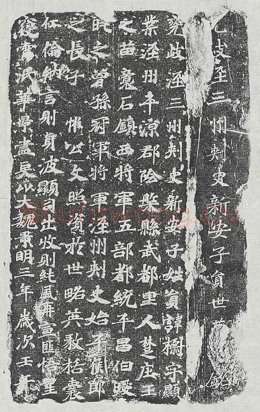 北朝员标墓誌(兖岐泾三州刺史新安子员世【墓誌】铭)