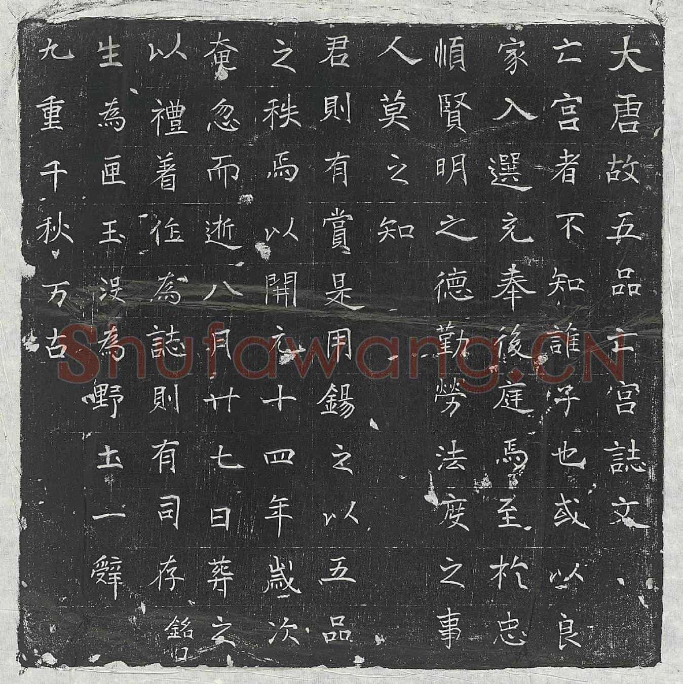 唐五品宫人□氏墓誌(大唐故五品亡宫誌文)