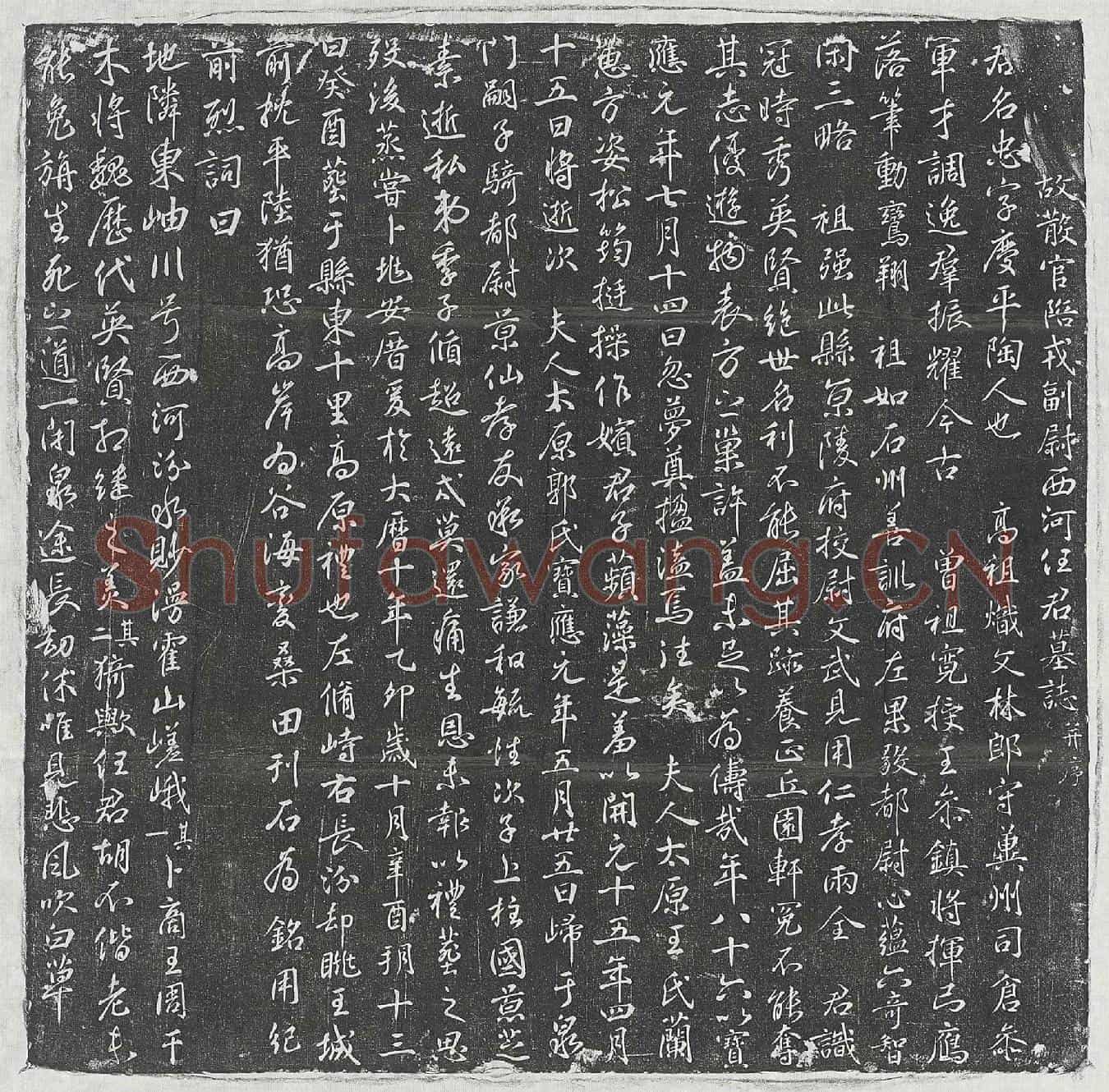 唐任忠墓誌(故散官陪戎副尉西河任君墓誌并序)