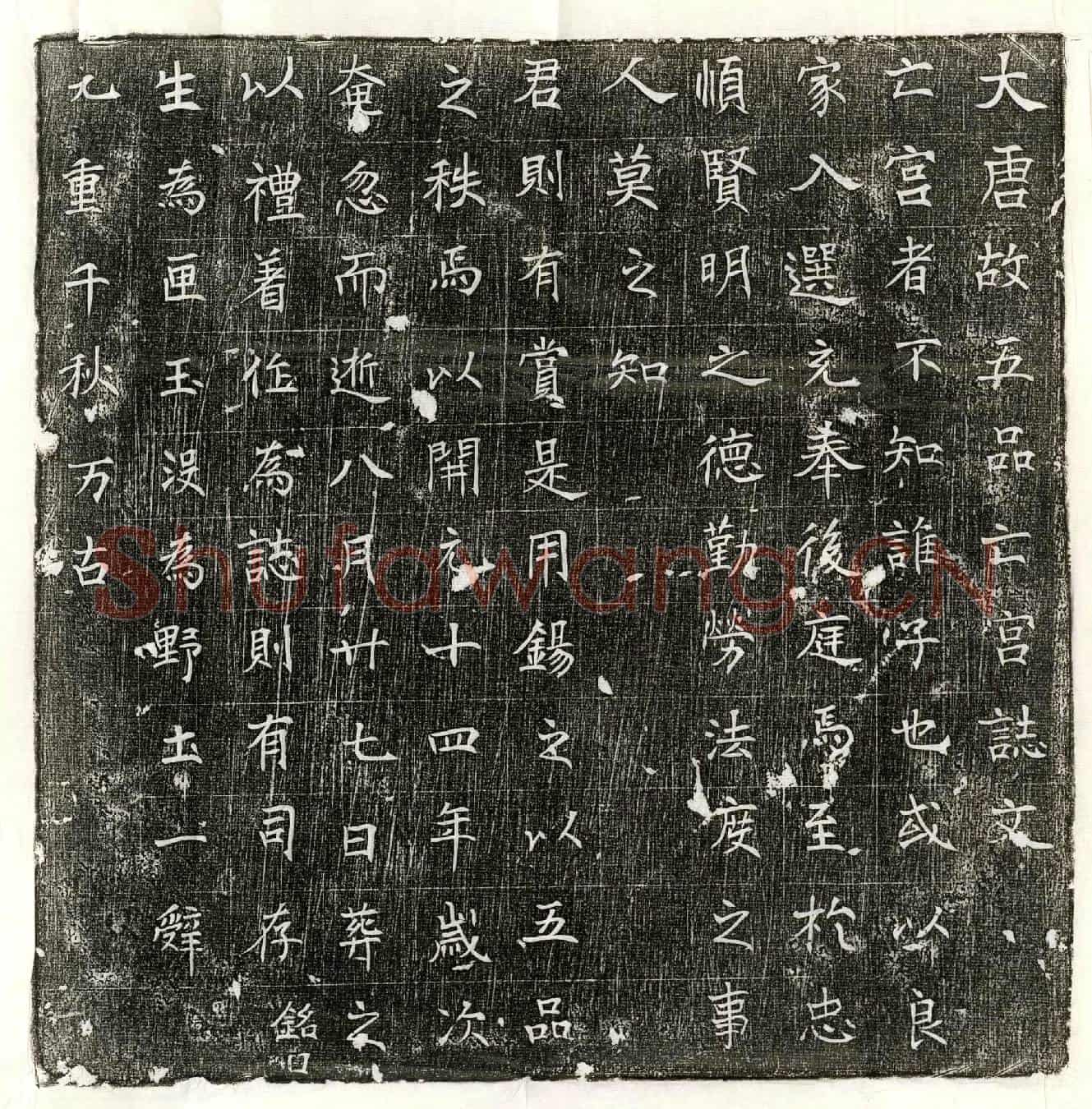 唐五品宫人墓誌(大唐故五品亡宫誌文)