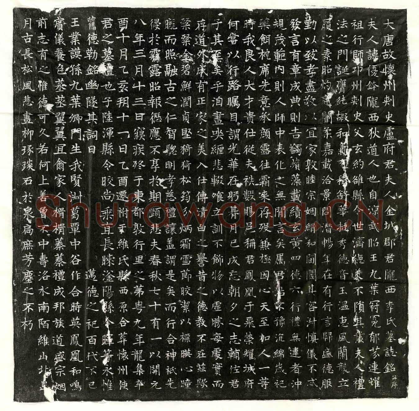 唐卢君妻李优鉢墓誌(大唐故怀州刺史卢府君夫人金城郡君陇西李氏墓誌铭并序)