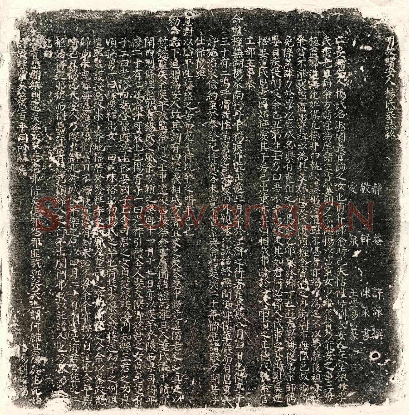 明许谏妻杨氏墓誌(明故赠安人杨氏墓誌铭)