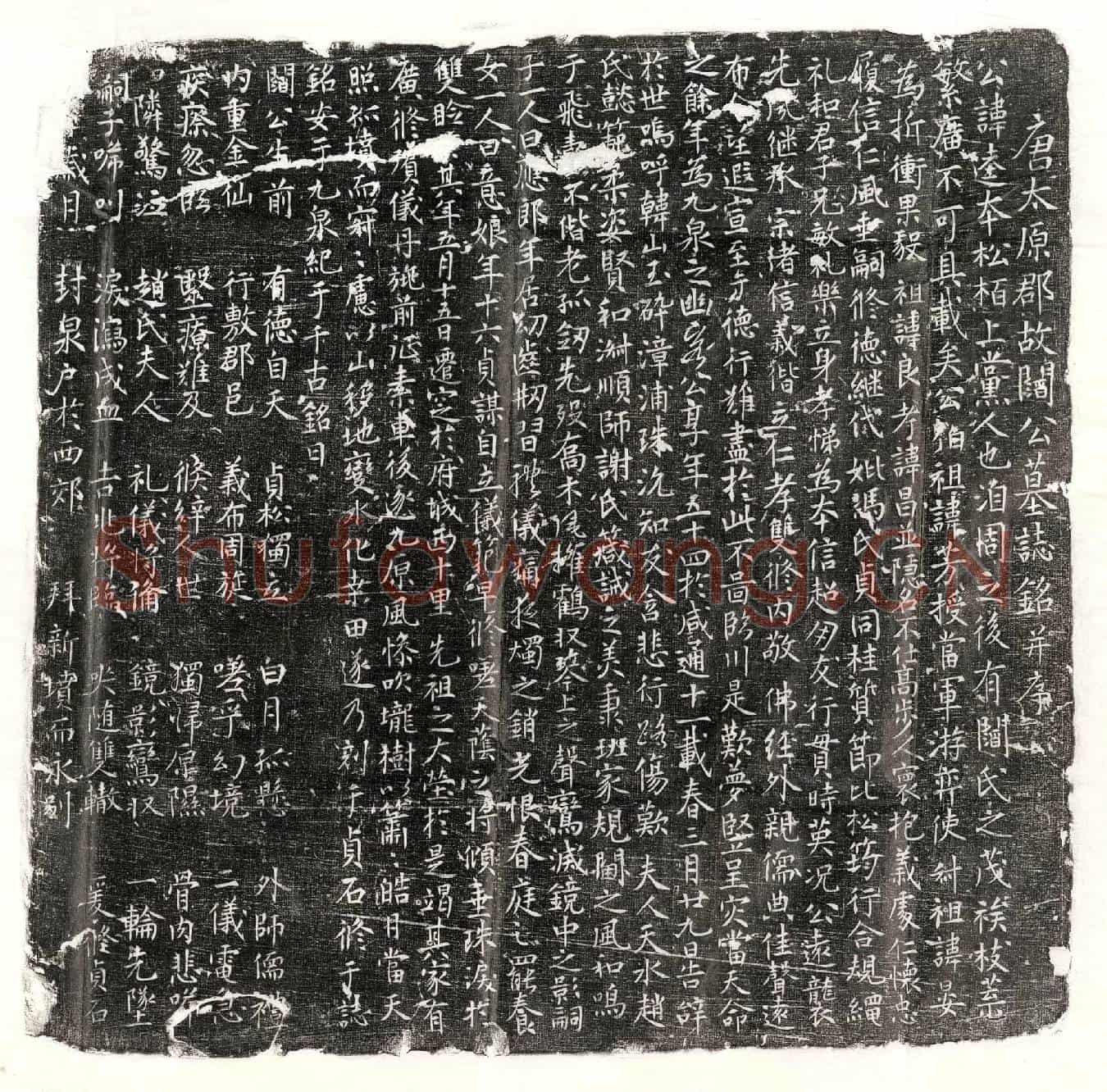 唐阎逵墓誌(唐太原郡故阎公墓誌铭并序)