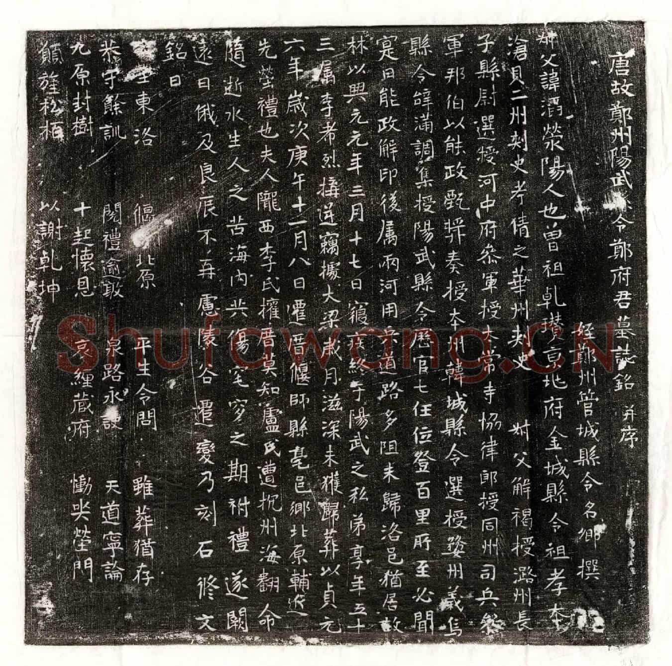 唐郑滔墓誌(唐故郑州阳武县令郑府君墓誌铭并序)
