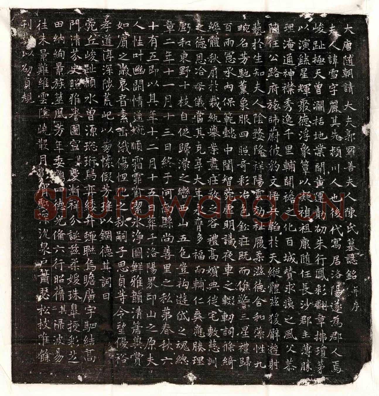 唐郭罗善妻陈雪墓誌(大唐随朝请大夫郭罗善夫人陈氏墓誌铭并序)