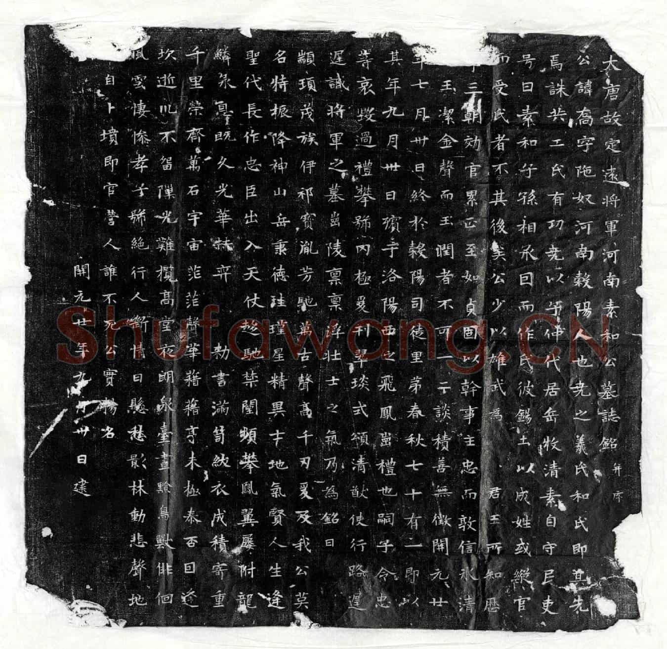 唐素和乔墓誌(大唐故定远将军河南素和公墓誌铭并序)